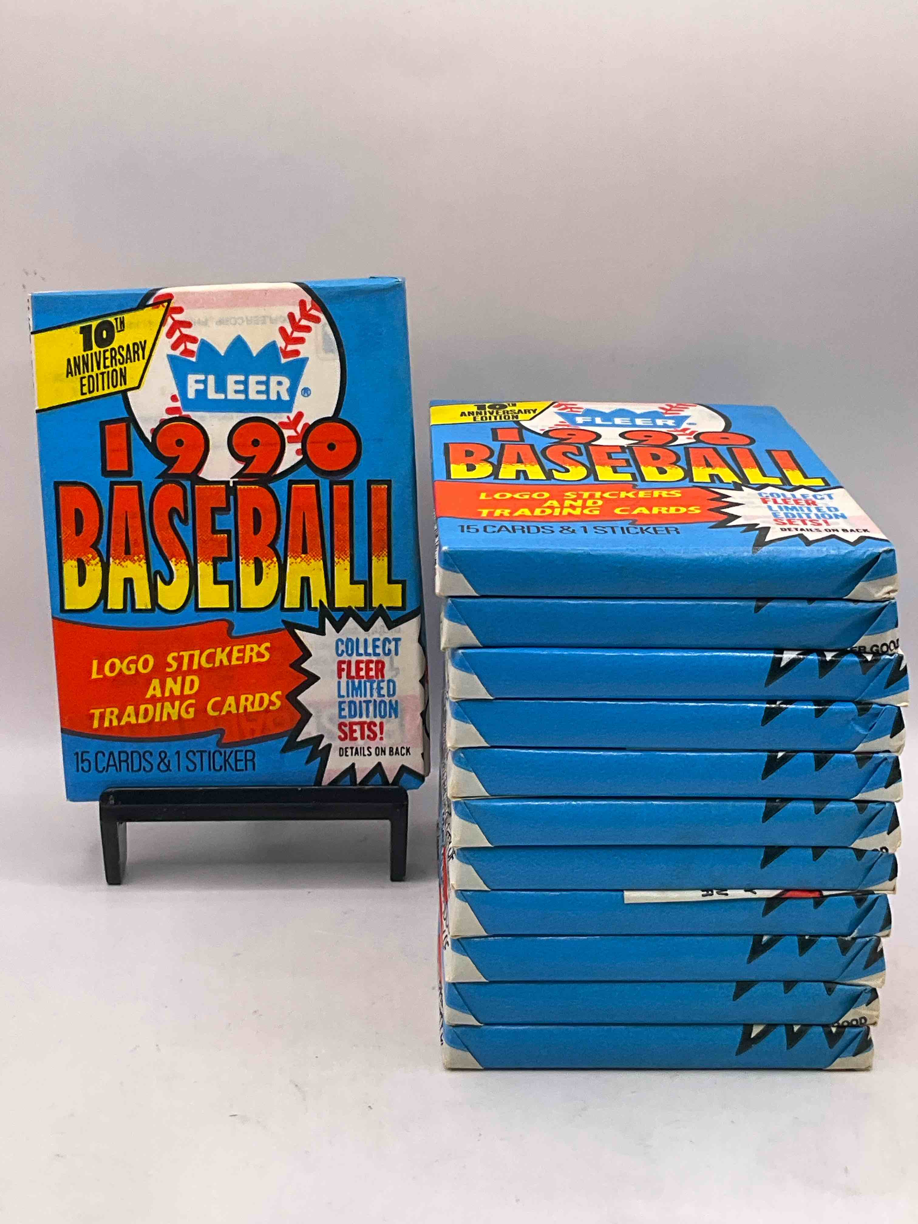 Vintage Baseball! Awesome 1990 Fleer Baseball Unopened Sports Card Wax Packs! Direct From Original Box! Search For Valuable Collectible Ken Griffey Jr Cards!