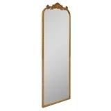 Crystal Art Gallery 22" x 64" Arch Gold Filigree Full Length Floor Slimmer Mirror Framed Metal Decor