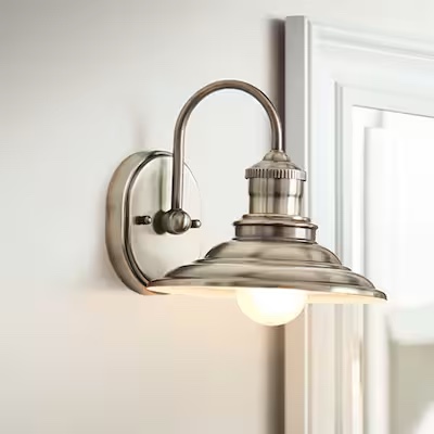 Allen + Roth Hainsbrook 8-in 1-Light Antique Pewter Wall Sconce KDM1391A PW