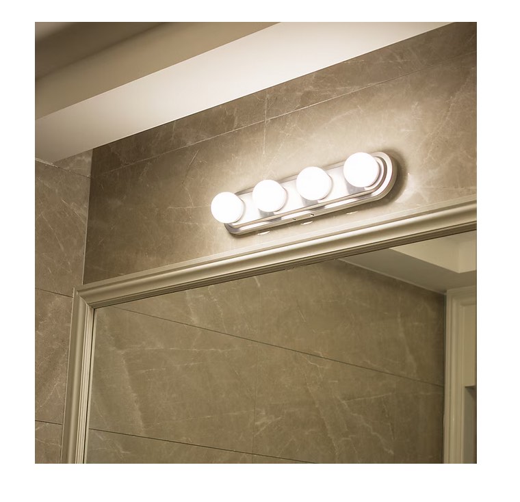 Project Source 4.72-in 4-Light Brushed Nickel LED Vanity Light Bar