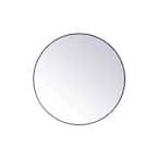 Black 24 in W x 24 in. H Round Metal Framed Wall Mirror