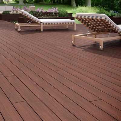 1-in x 6-in x 16-ft Ember Red Grooved Composite Deck board