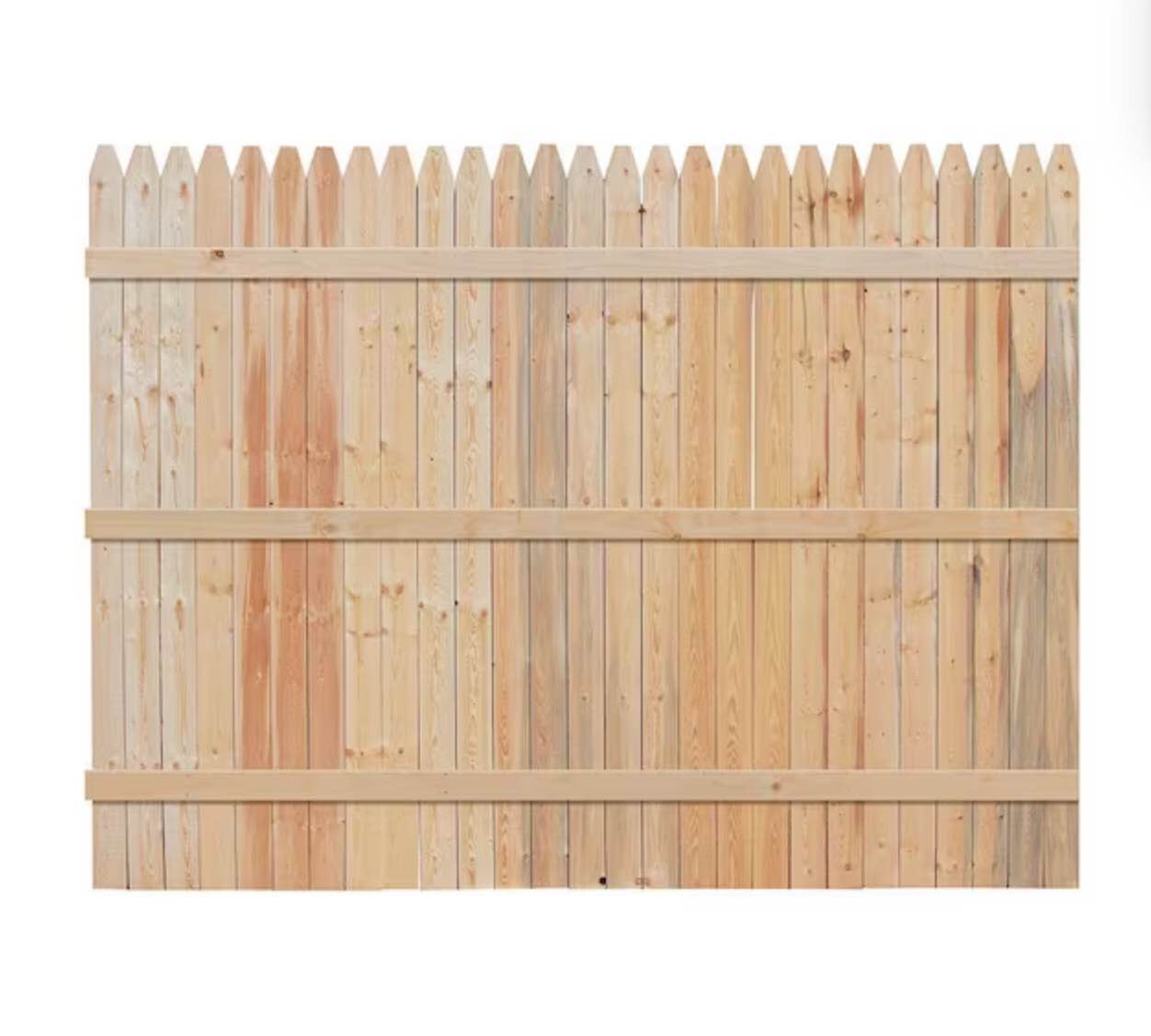 Bundle of 18 Pieces, 6 ft. H x 8 ft. W Spruce Pine Fir Stockade Fence Panels