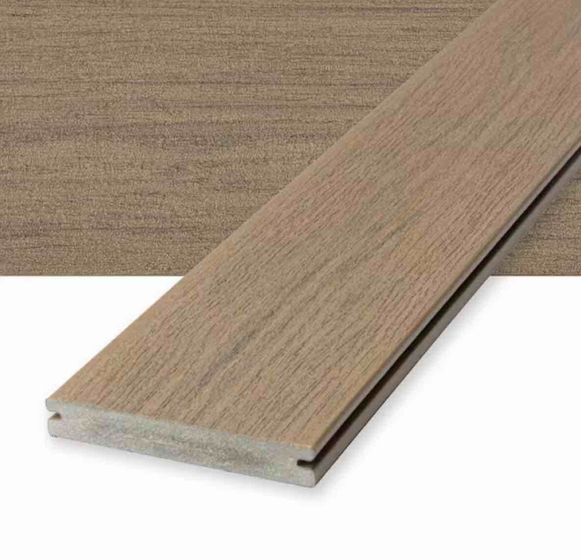 Vista 1 in. x 6 in. x 16 ft. Dunewood Brown Grooved Edge Composite Deck Board, (40 Pieces)