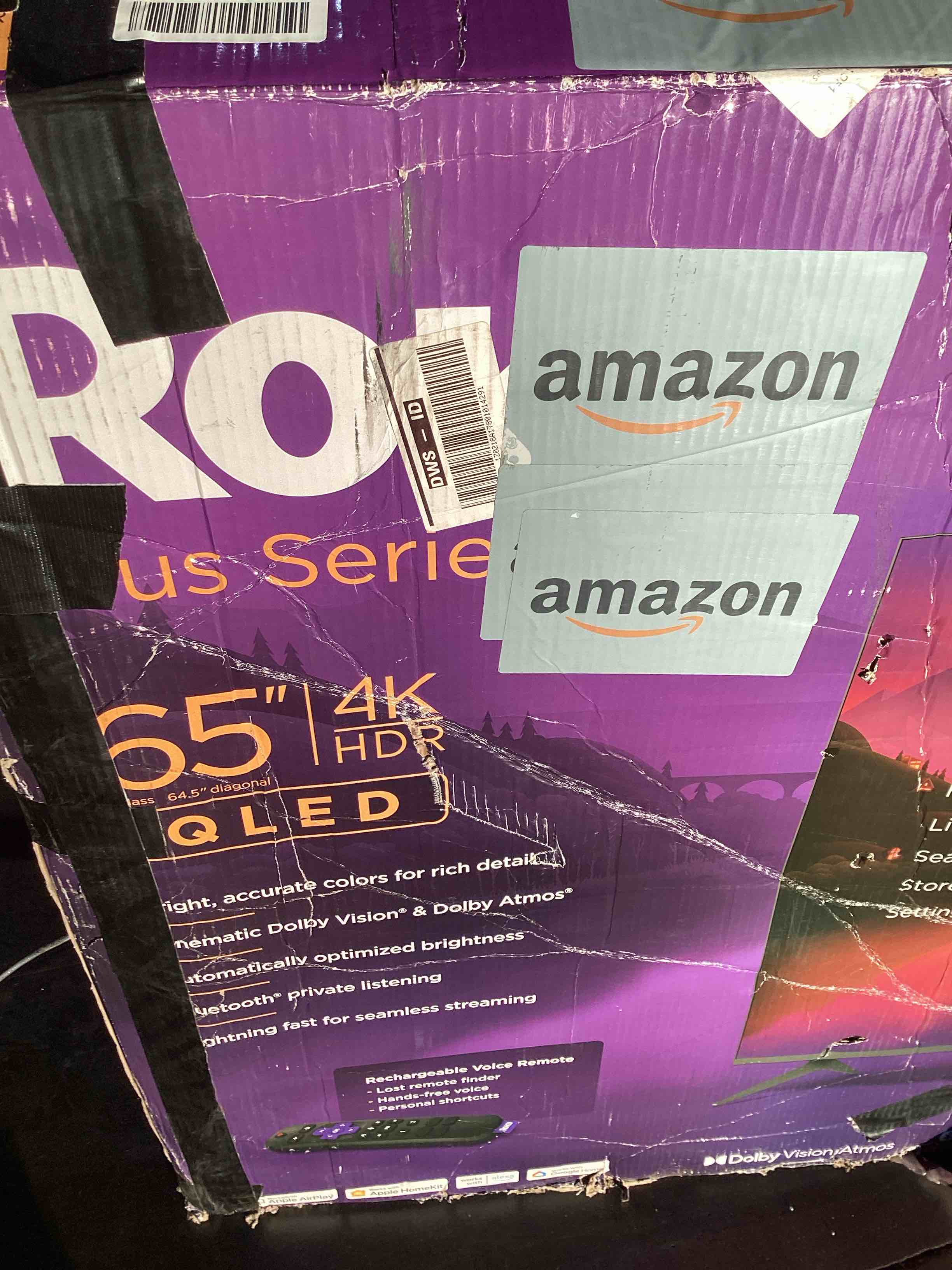 Condition photo showing As Is for Roku Smart TV 2025 – 65-Inch Plus Series, Mini-LED TV – RokuTV with Enhanced Voice Remote – Flat Screen 4K QLED Television with Dolby Vision & Wi-Fi for Streaming Live Local News, Sports