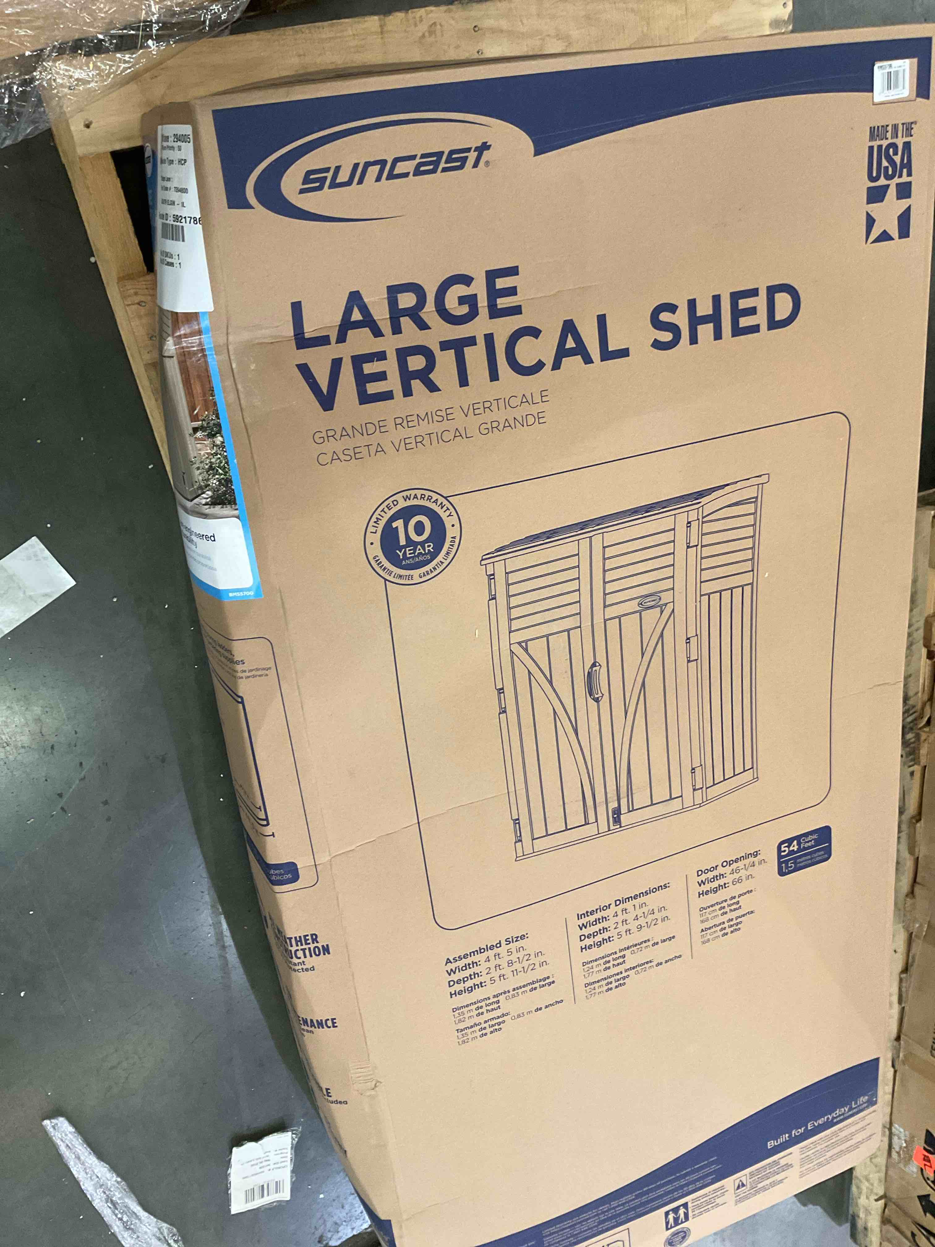 large vertical storage shed 
