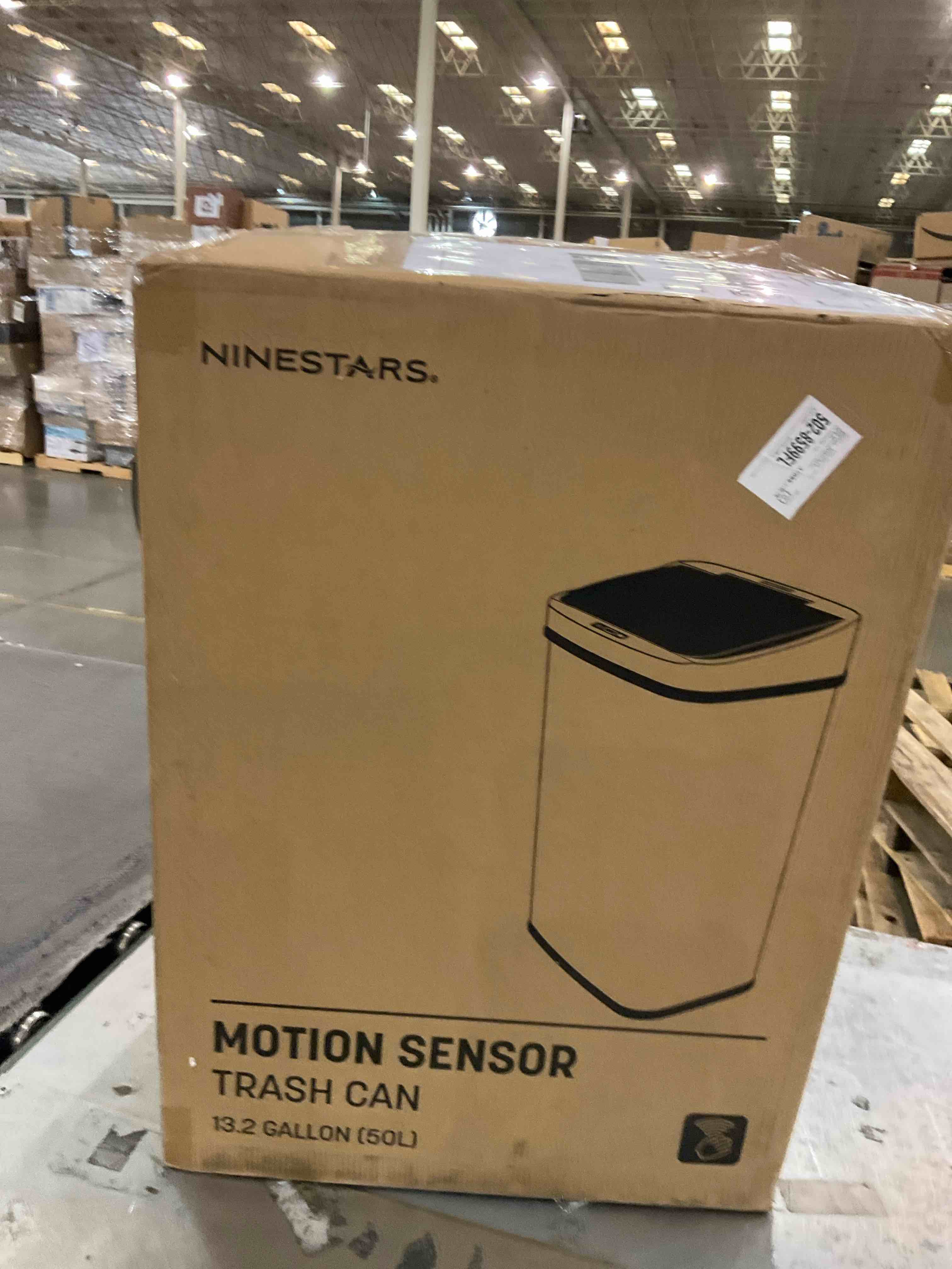 NINESTARS MOTION SENSOR TRASH CAN 13.2 GALLON (50L) gold