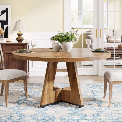 (INCOMPLETE) Round Dining Table 47-Inch Wood Dining Room Table