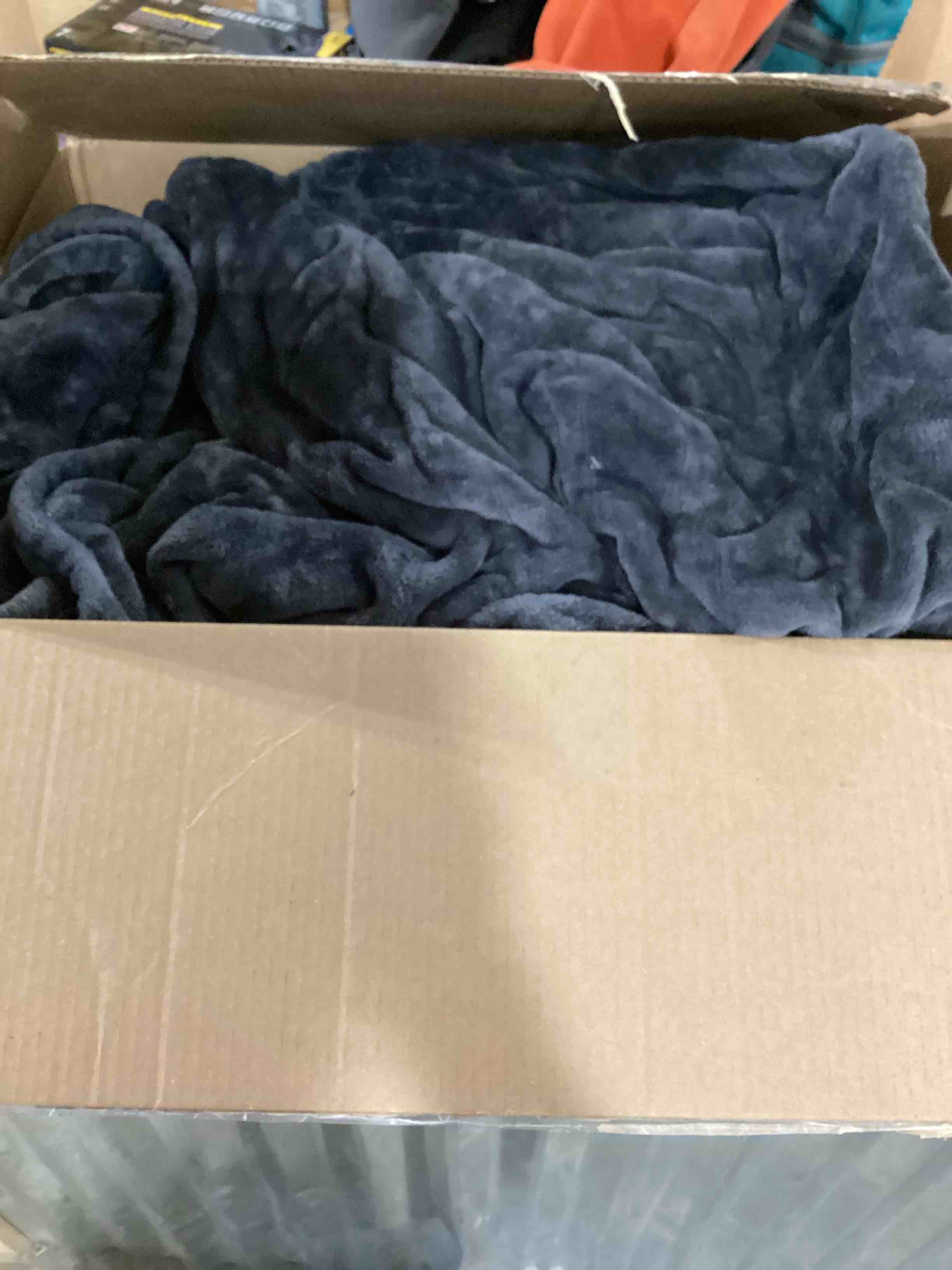 Condition photo showing As Is for (similar to) Electric Heated Blanket Soft Coral Fleece with 4 Heating Levels and 10 Hours Auto-Off, Cozy Plush Fabric for Home, Dark Gray