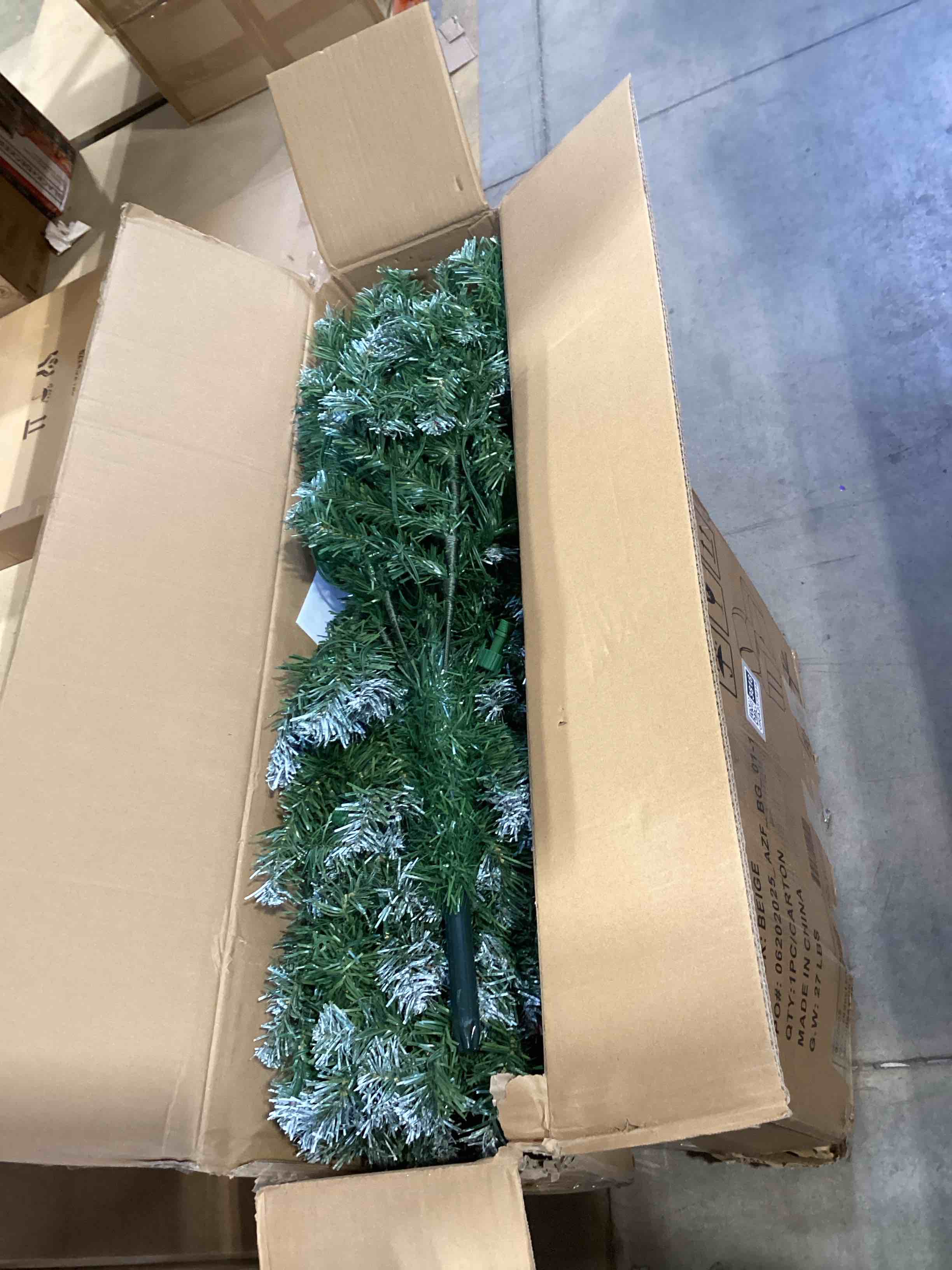 Condition photo showing Good Condition for 6.5FT LED Pre-Lit Artificial Tree with 153 Lights Warm and RGB, Indoor Outdoor Patio Decor, 360° Rotating Stand Displays, Easy Pop-Up Assembly, Outdoor Lighted Holiday Displays Rotating Bare Christmas Tree With Samrt LED