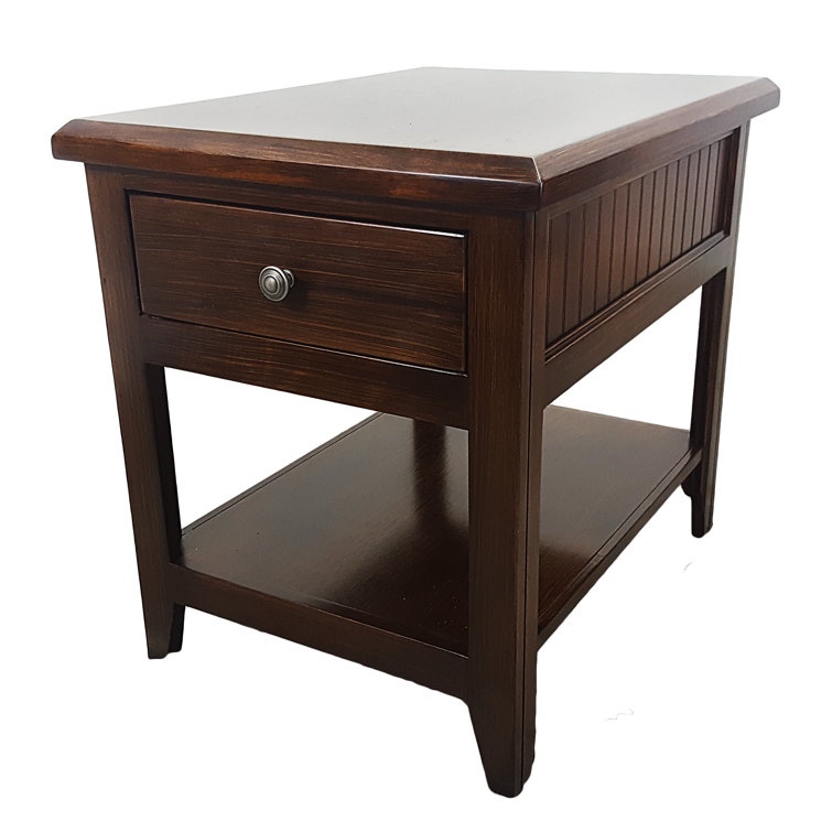markleeville solid wood end table with storage