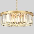 Puyveyor 2-Tier Gold Crystal Chandelier, 5-Light 15.35’’ Modern Crystal Chandelier, Adjustable K9 Cr