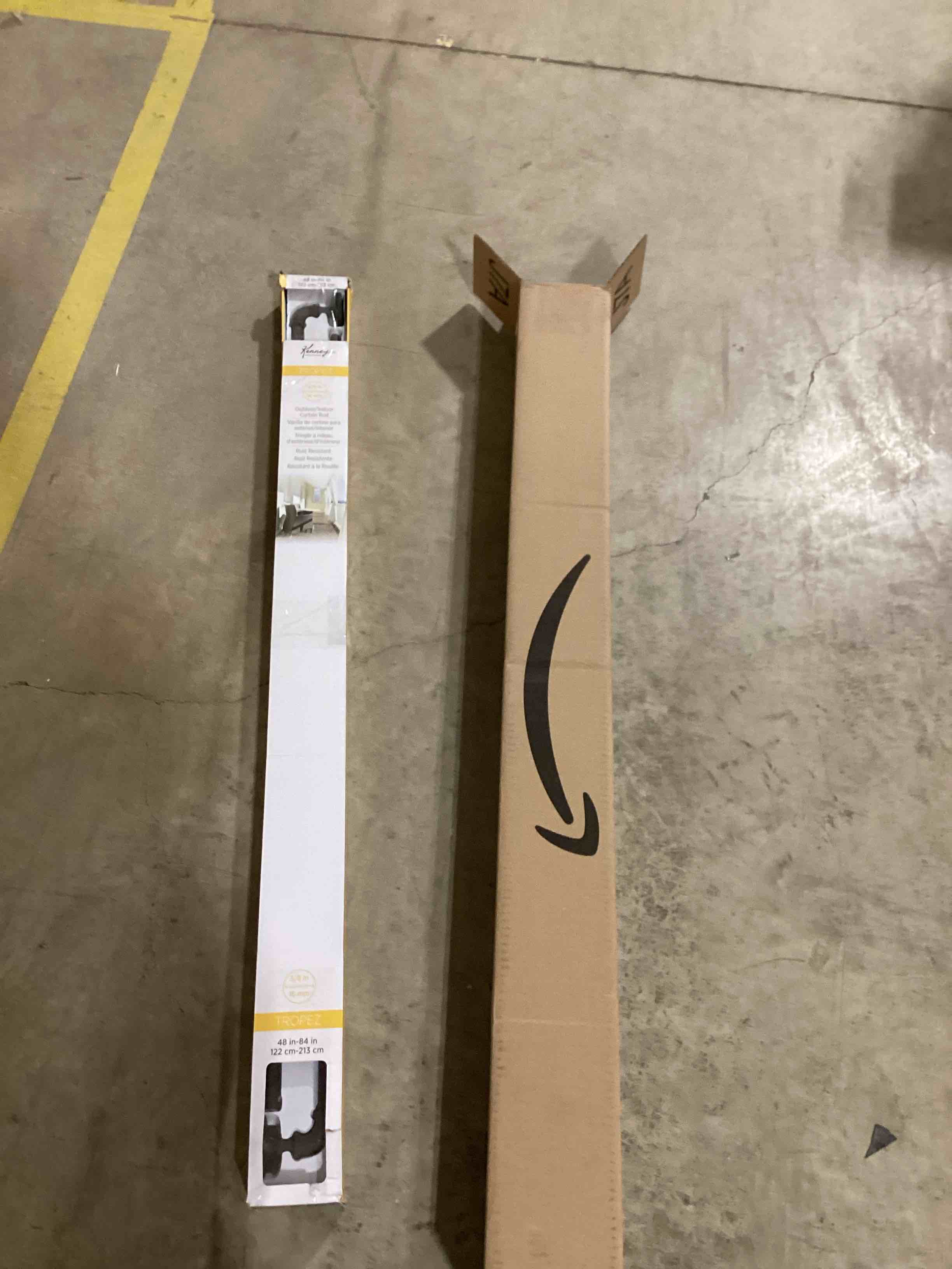 Kenney Adler Indoor/Outdoor Black Curtain Rod - Adjustable 48 to 84 Inches for Windows, Patio - Textured Pipe Industrial Design