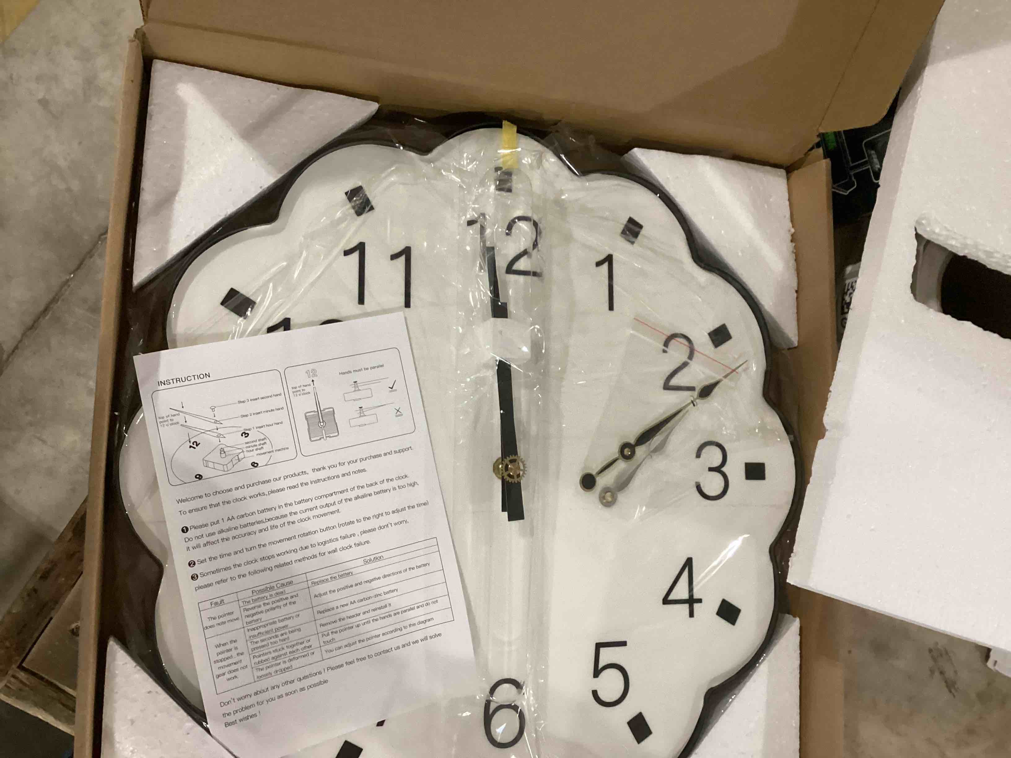 large decorative wall clock for living room - 15.7inch modern metal silent non ticking wall clocks for home decor irregular round wall decoration for bedroom, dining room,office round 15.7inch