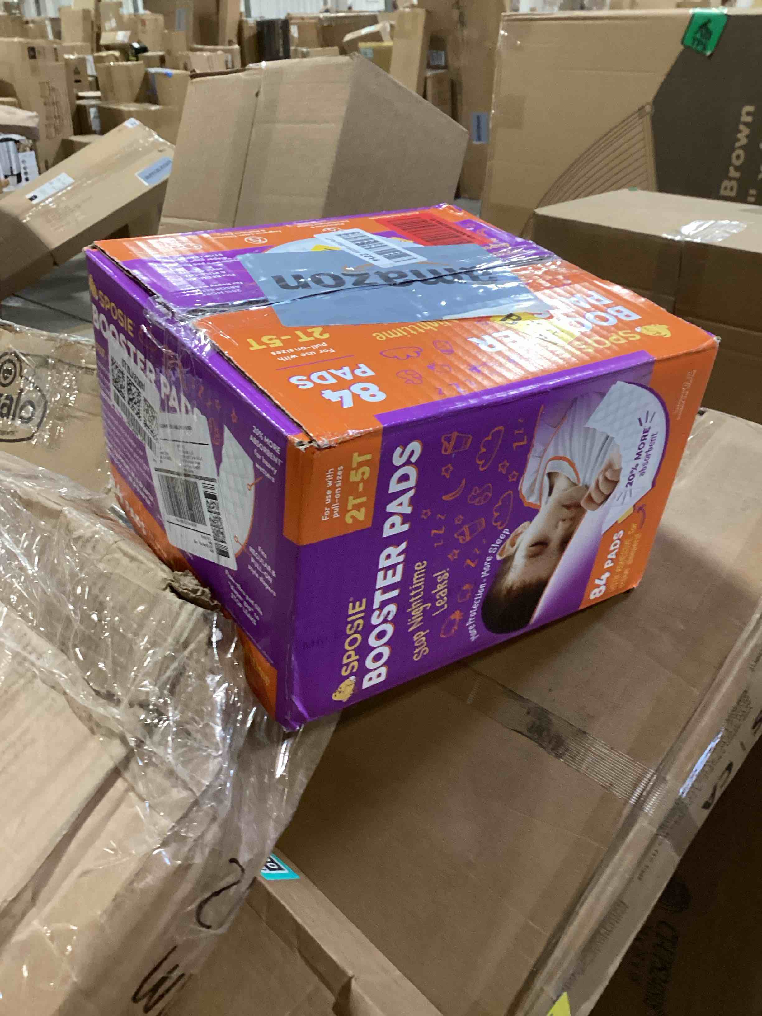 sposie diaper booster pads | stop leaks in baby overnight, nighttime diapeqrs | dqisposable toddler training underwear girls & boys | adhesive diaper pad | 84 count (pack of 1)