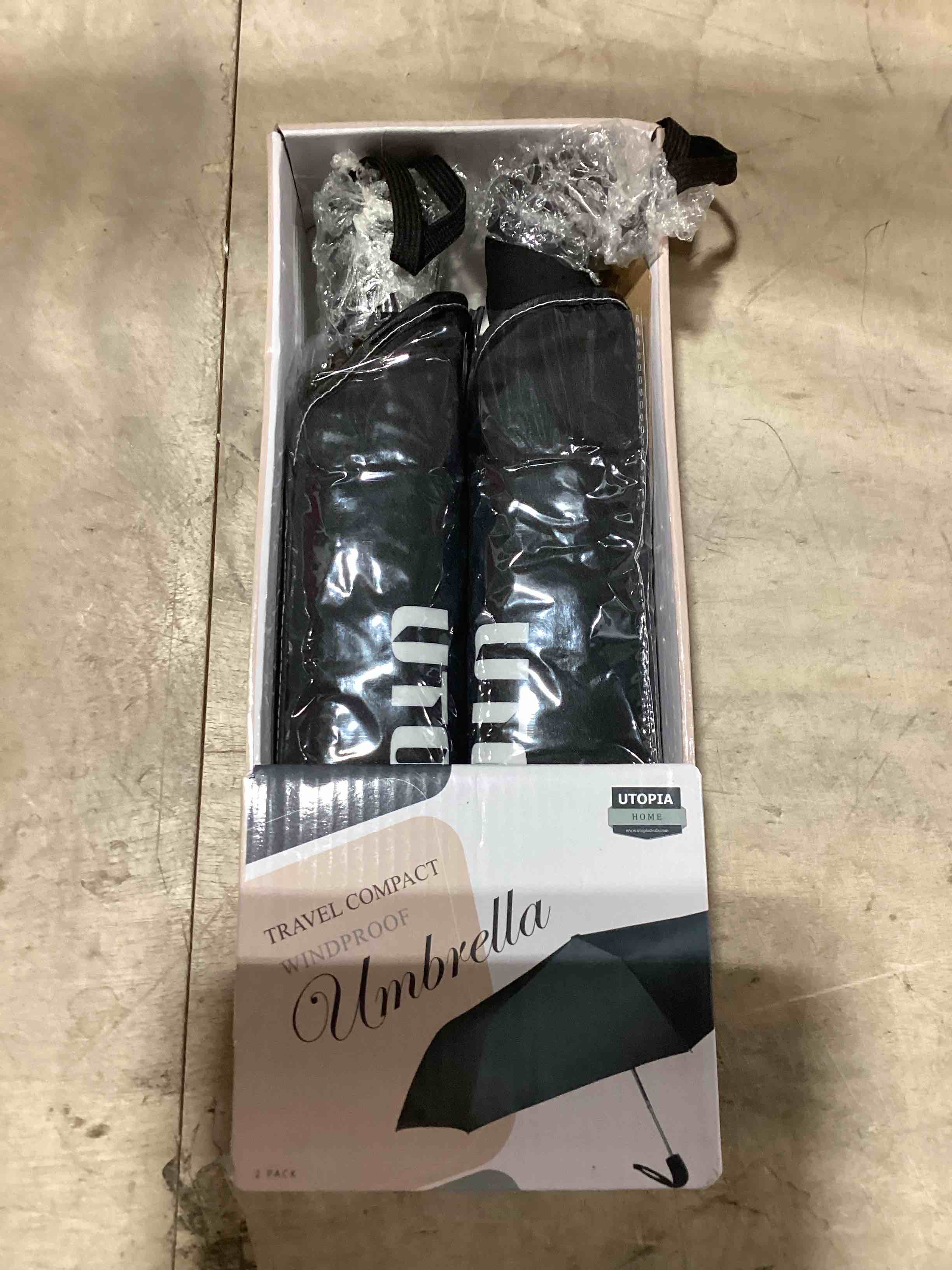 Condition photo showing New/Like New for TradMall 2 Pack Travel Umbrella, Double Vented Canopy Windproof Automatic Strong Compact Folding Umbrellas for Rain Women and Men