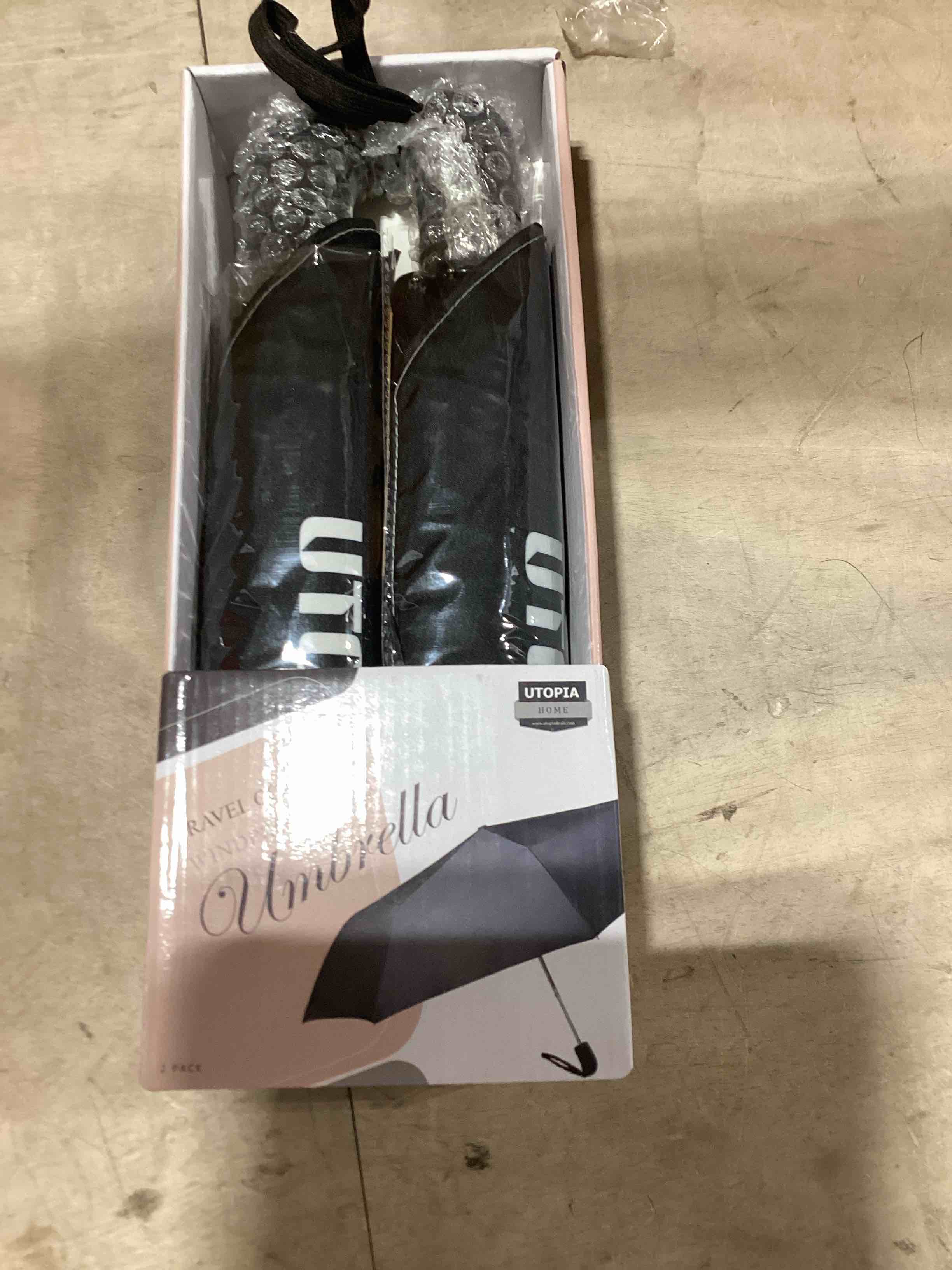 Condition photo showing New/Like New for TradMall 2 Pack Travel Umbrella, Double Vented Canopy Windproof Automatic Strong Compact Folding Umbrellas for Rain Women and Men