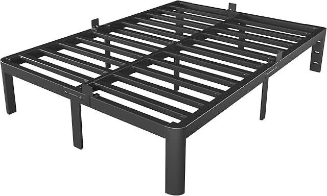 Condition photo showing Good Condition for Full Size Bed Frame 12 Inch, Black Metal Full Bed Frame No Box Spring Needed, DIY Headboard Holes, Heavy Duty Steel Support 3500 LBS, Noiseless, Round Corner Legs, Storage Space, Easy Assembly