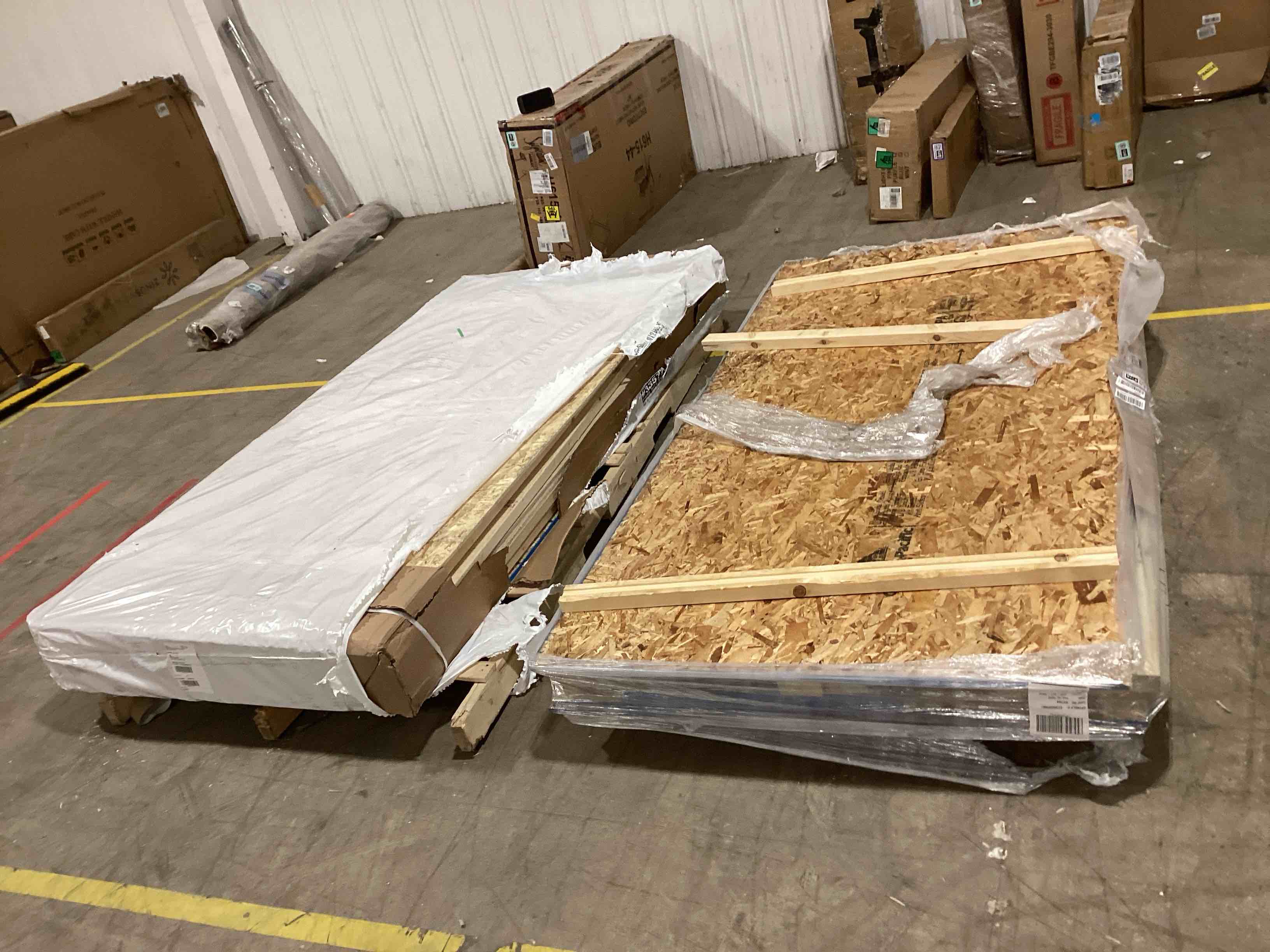 Condition photo showing As Is for Handy Home Products Designer 12x10 Wooden Storage Shed with Dormer, Windows, and Floor Kit- Paint and Shingles not Included