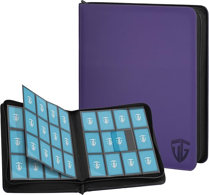 TCGUARD Trading Card Binder, 9 Side Loading Pocket Card Album Hold Up to 540 Cards, Zipper Binder fo