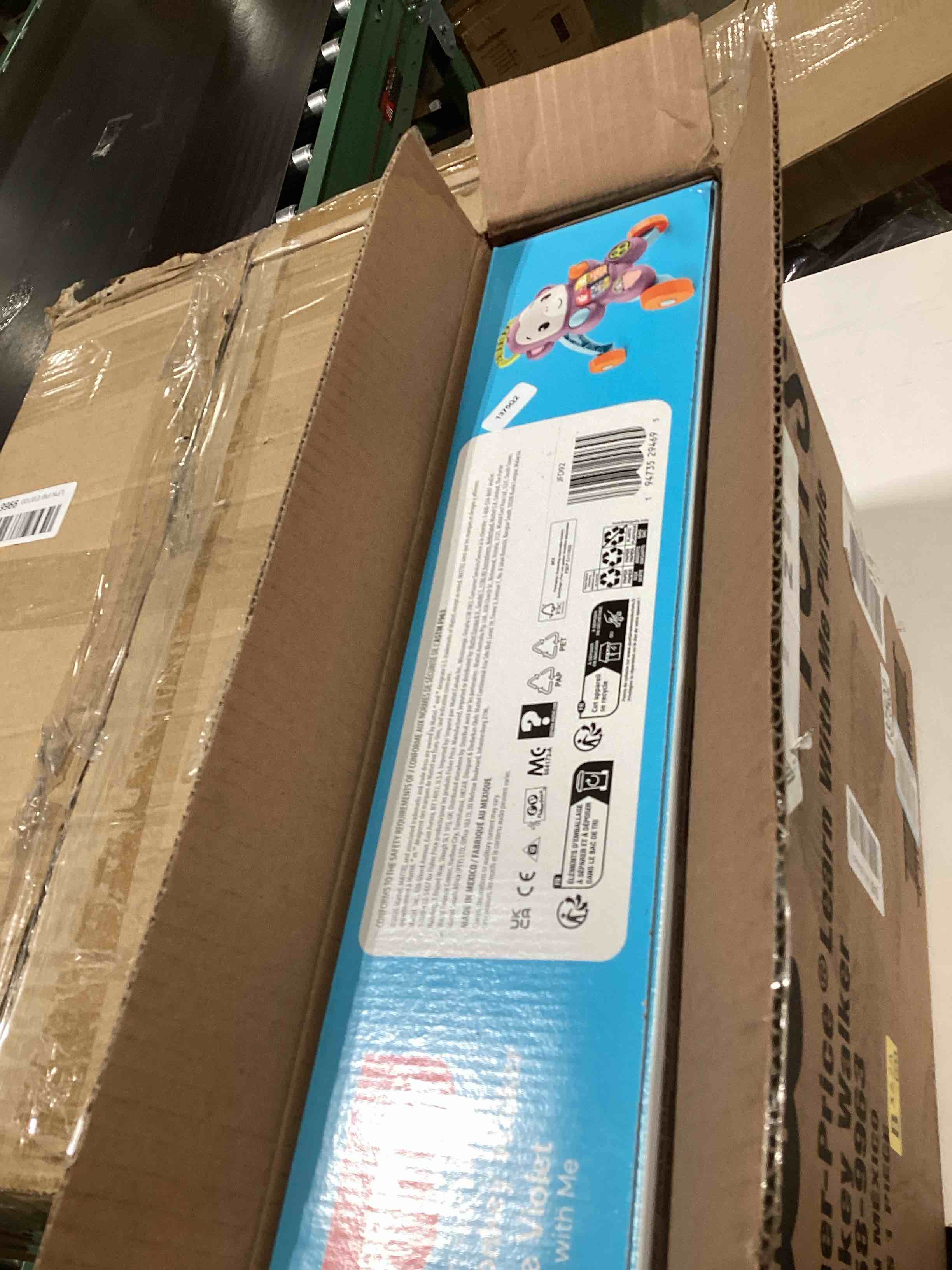 Fisher-Price Baby Push Toy Learn with Me Purple Monkey Walker Musical Learning Activity with Lights for Infants Ages 6+ Months