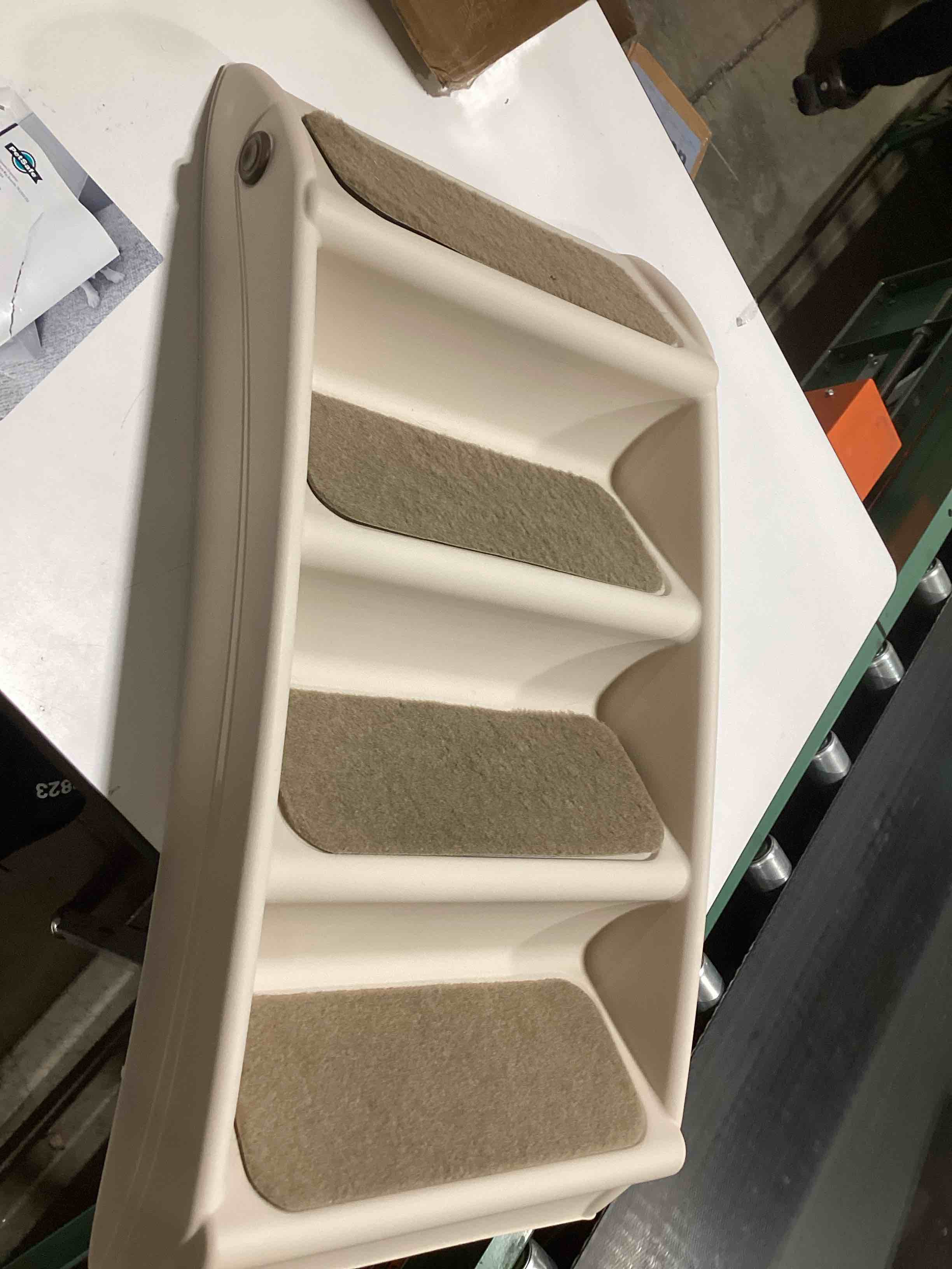 PetSafe CozyUp Folding Dog Stairs - Pet Stairs for Indoor/Outdoor at Home or Travel - Dog Steps for High Beds - Pet Steps with Siderails, Non-Slip Pads - Durable, Support up to 150 lbs - Large, Tan