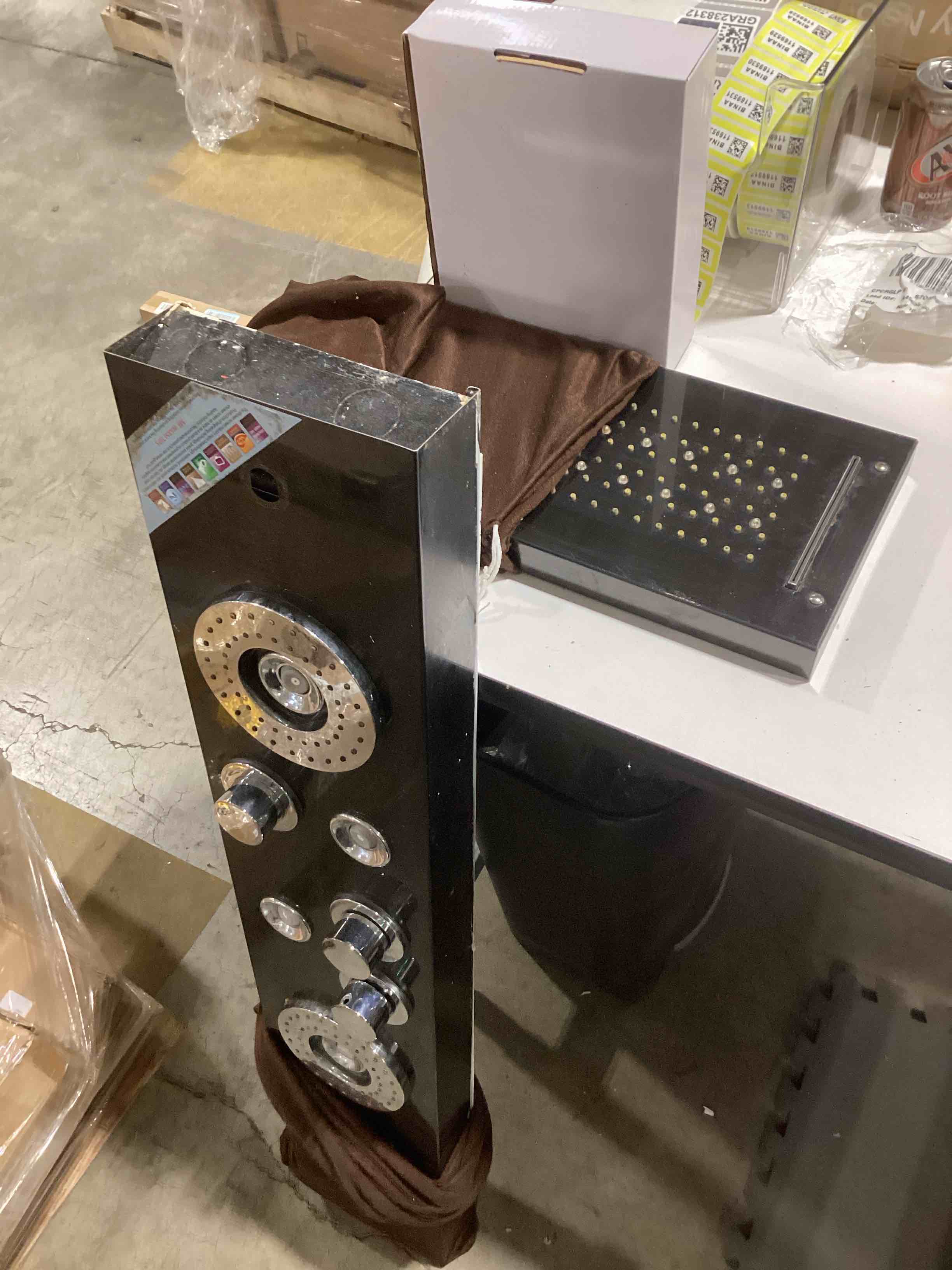 ELLO&ALLO Stainless Steel Shower Panel Tower System,LED Rainfall Waterfall Shower Head 6-Function Faucet Rain Massage System with Body Jets, Brushed Nickel