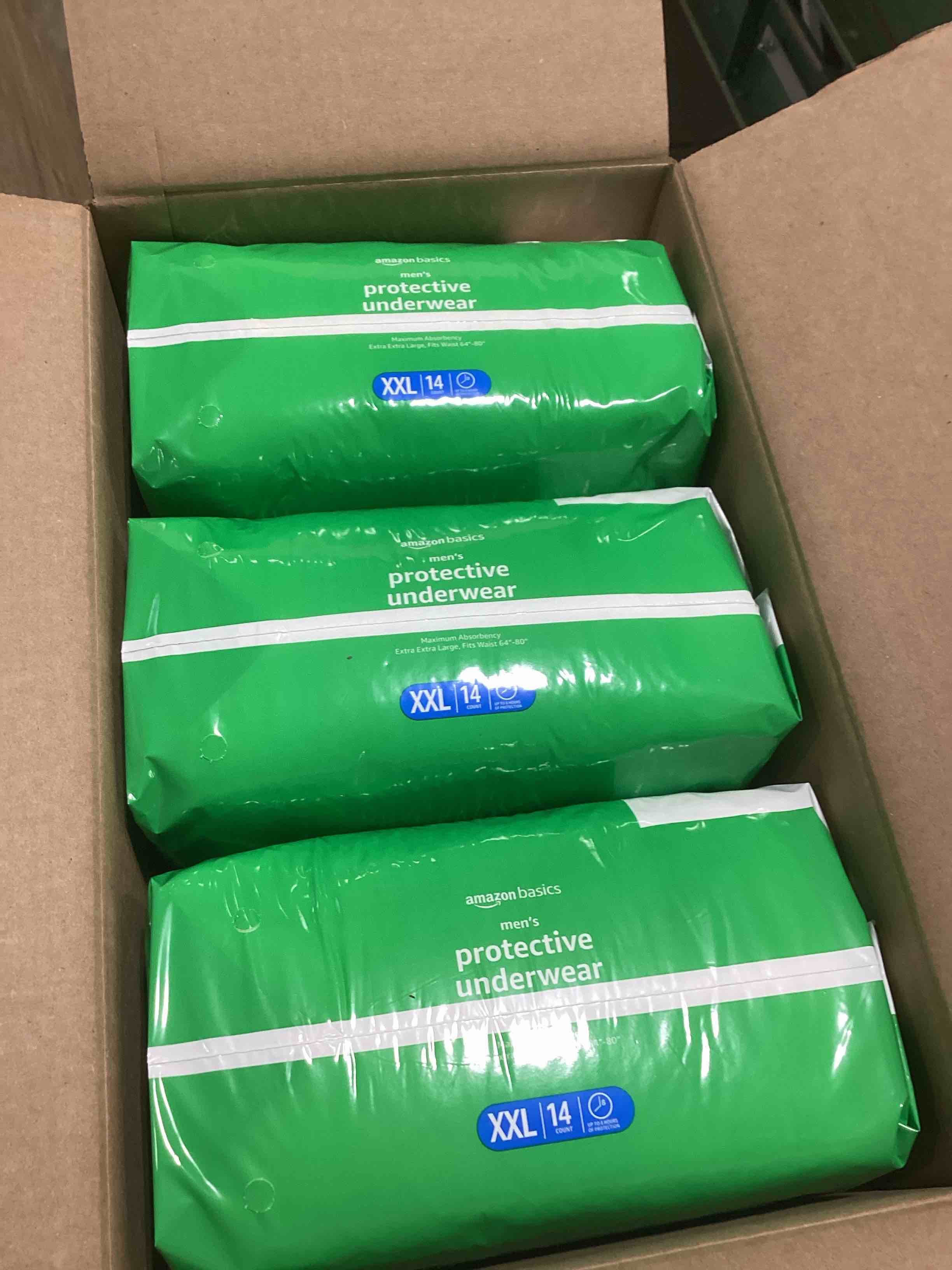 Amazon Basics Incontinence Underwear for Men, Maximum Absorbency, Small/Medium, 60 Count, 3 Packs of 20, White (Previously Solimo)