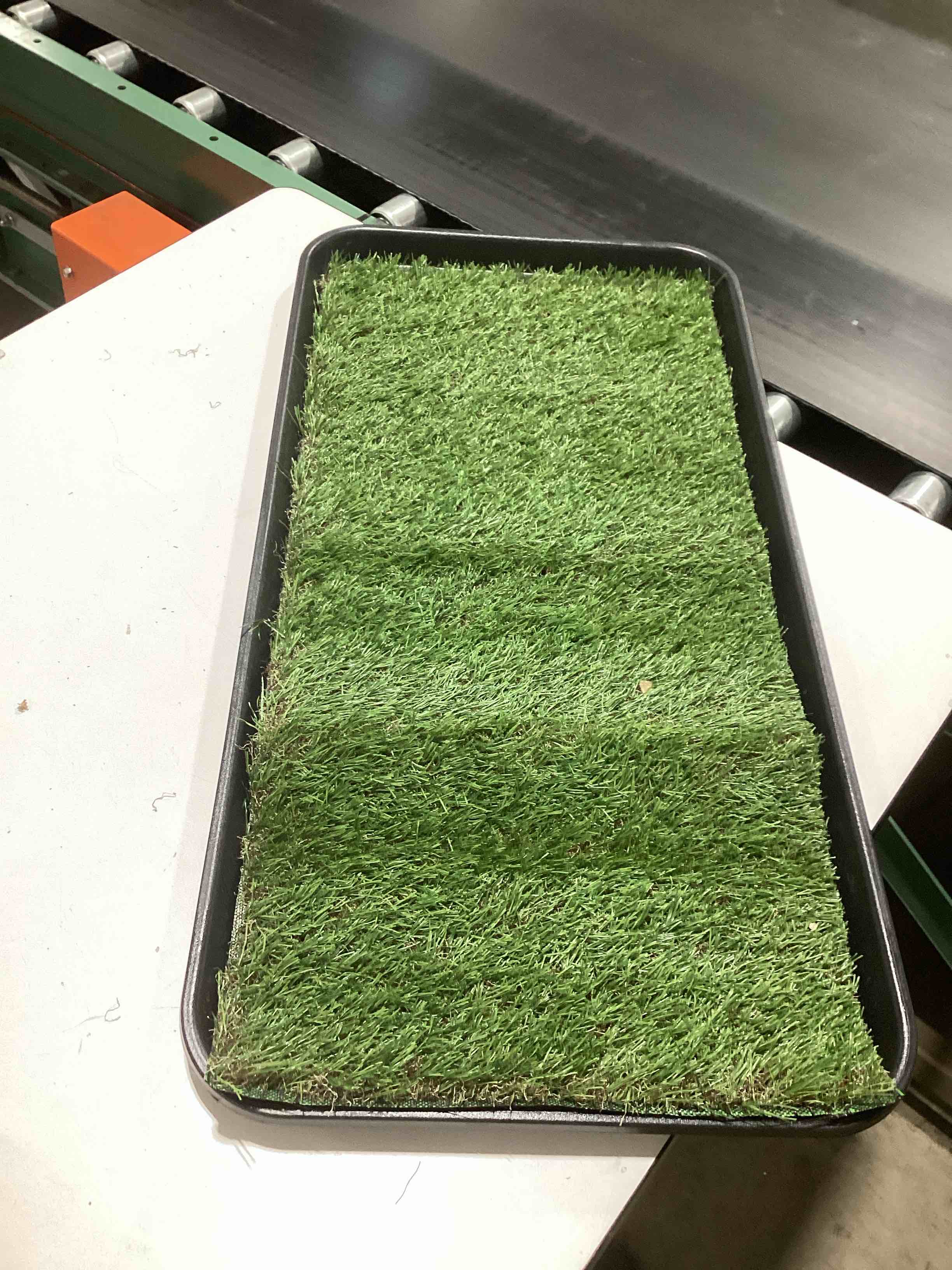 Ottomanson Artificial Grass Puppy Potty Training Pad with Tray, 15" x 30" Reusable Pee Pad for Small Pets and Dogs