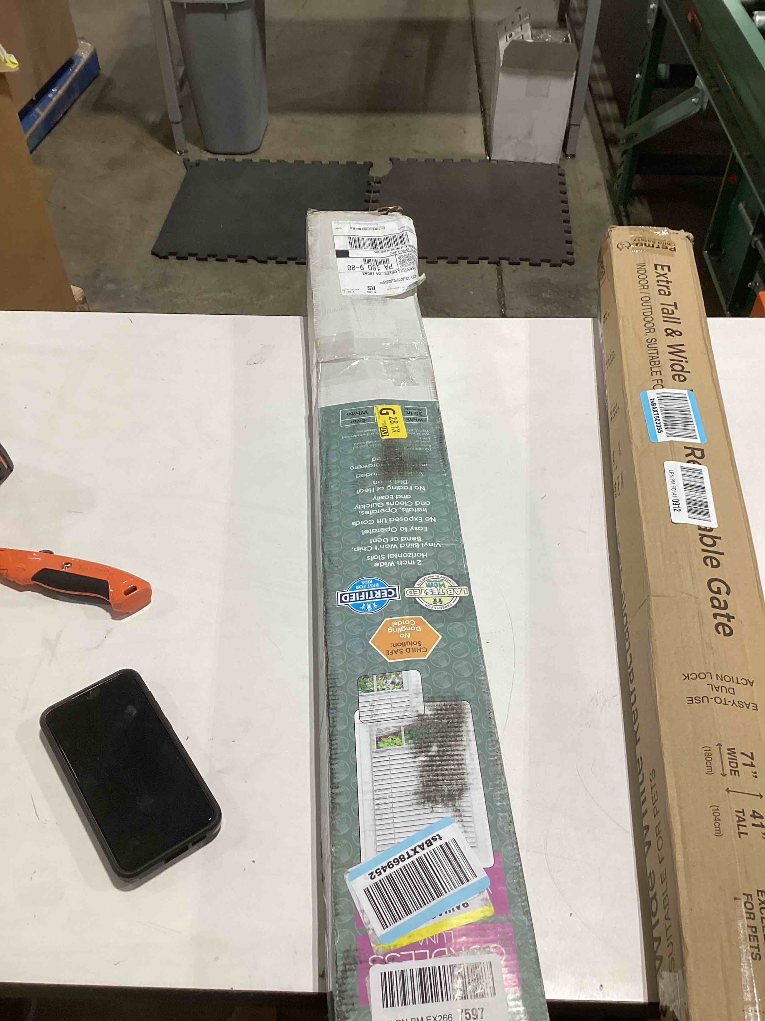 Cordless Room Darkening Venetian Blind - 35 Inch Width, 64 Inch Length, 2" Vinyl Slat Size - White - GII Luna Light Filtering Horizontal Mini Windows Blinds for Interior by Achim Home Decor