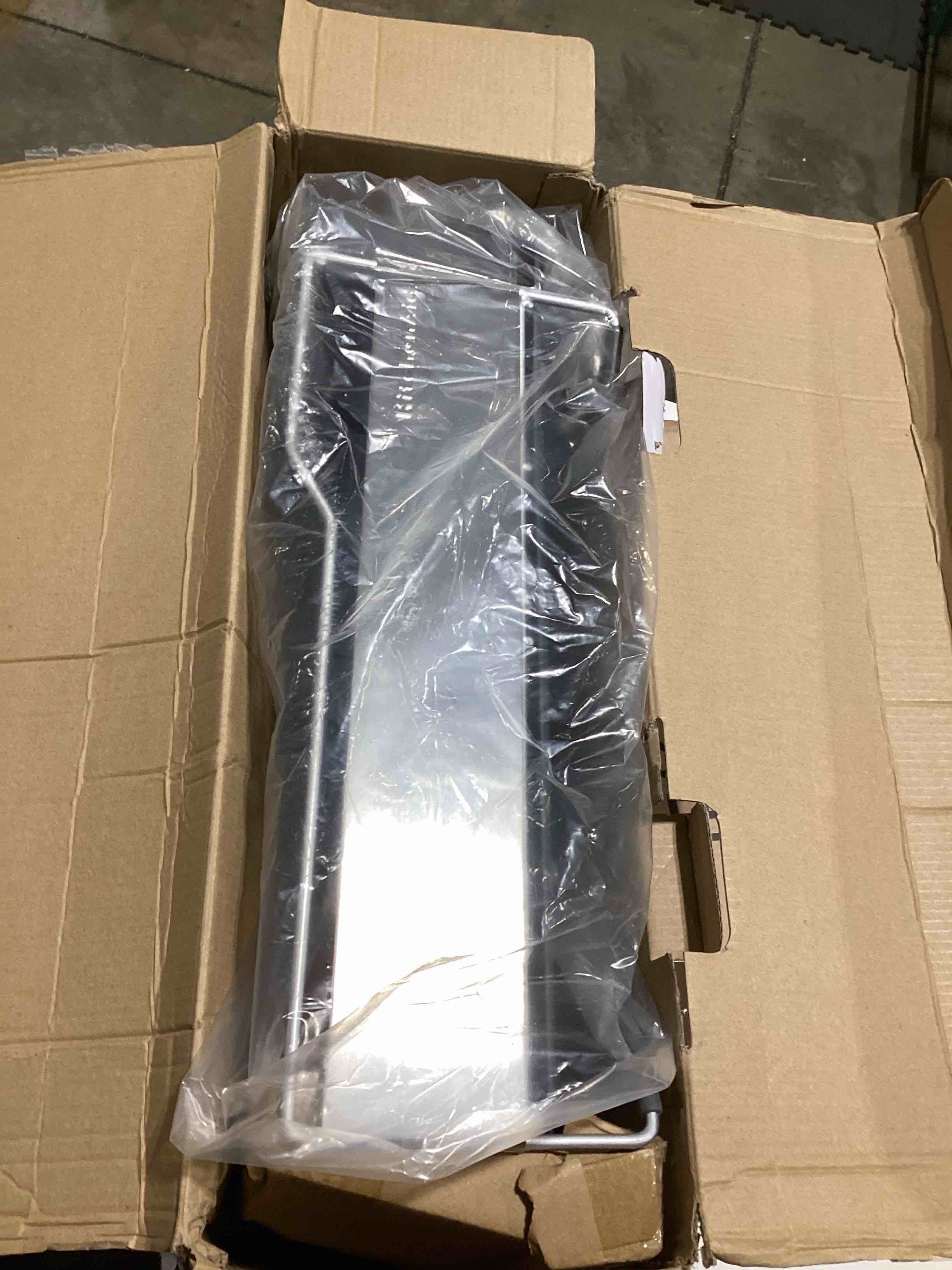 KitchenAid Large Capacity,Full Size, Rust Resistan Dish Rack with Self Draining Angled Drain Board and Removable Flatware Caddy, Light Grey, Gray