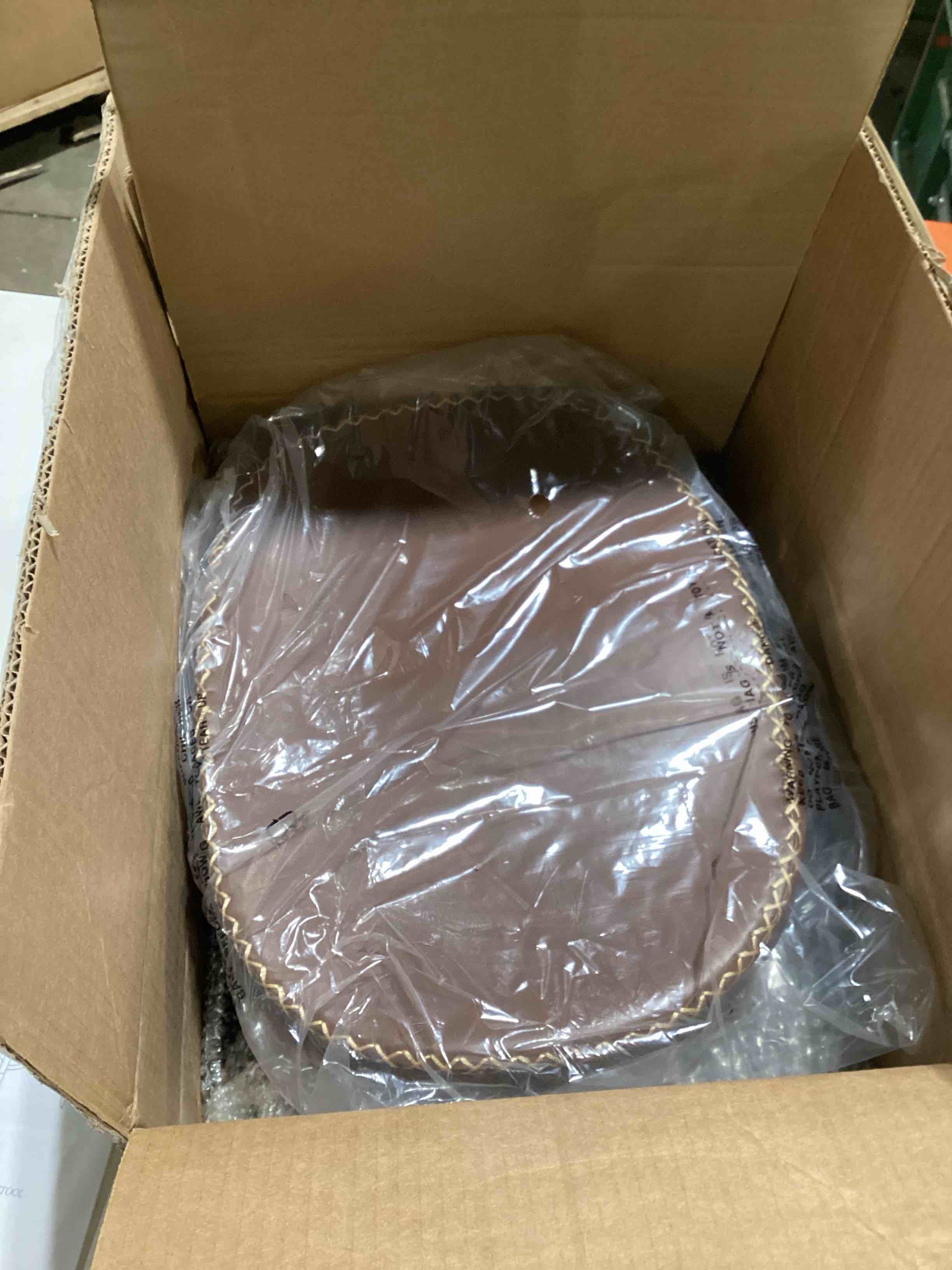 Bar Stools Set of 2, Modern 24" Counter Height Bar Stools, Brown Faux Leather Backless Saddle Stools for Kitchen Island (Brown, 2 PCS 24'' Height)