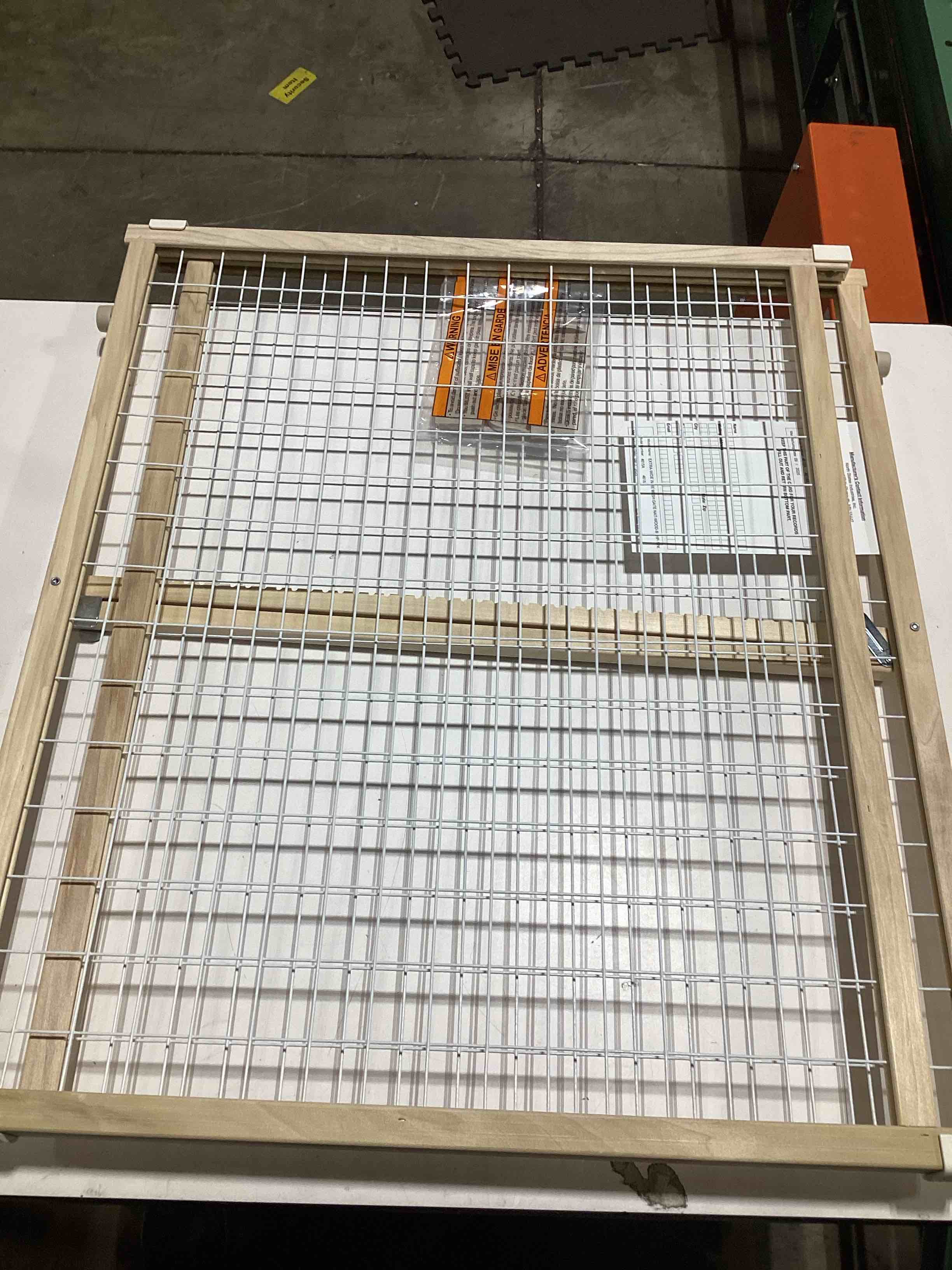 Toddleroo by North States Quick Fit Wire Mesh Wooden Baby Gate: 29.5"- 50" Wide. Pressure Mounted Baby Gate for Doorway. Tension Lever For Quick Custom Fit. (31" Tall, Sustainable Hardwood)