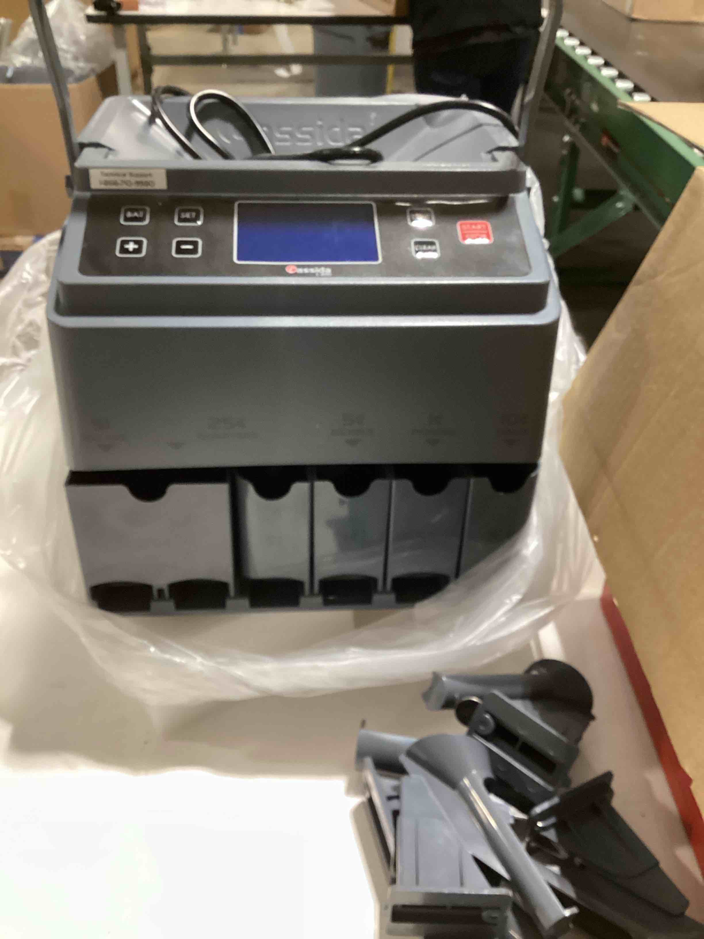 Cassida C300 Professional USD Coin Counter, Sorter and Wrapper/Roller, 300 coins/min, with Quickload and Printing-Compatible,Gray Not tested