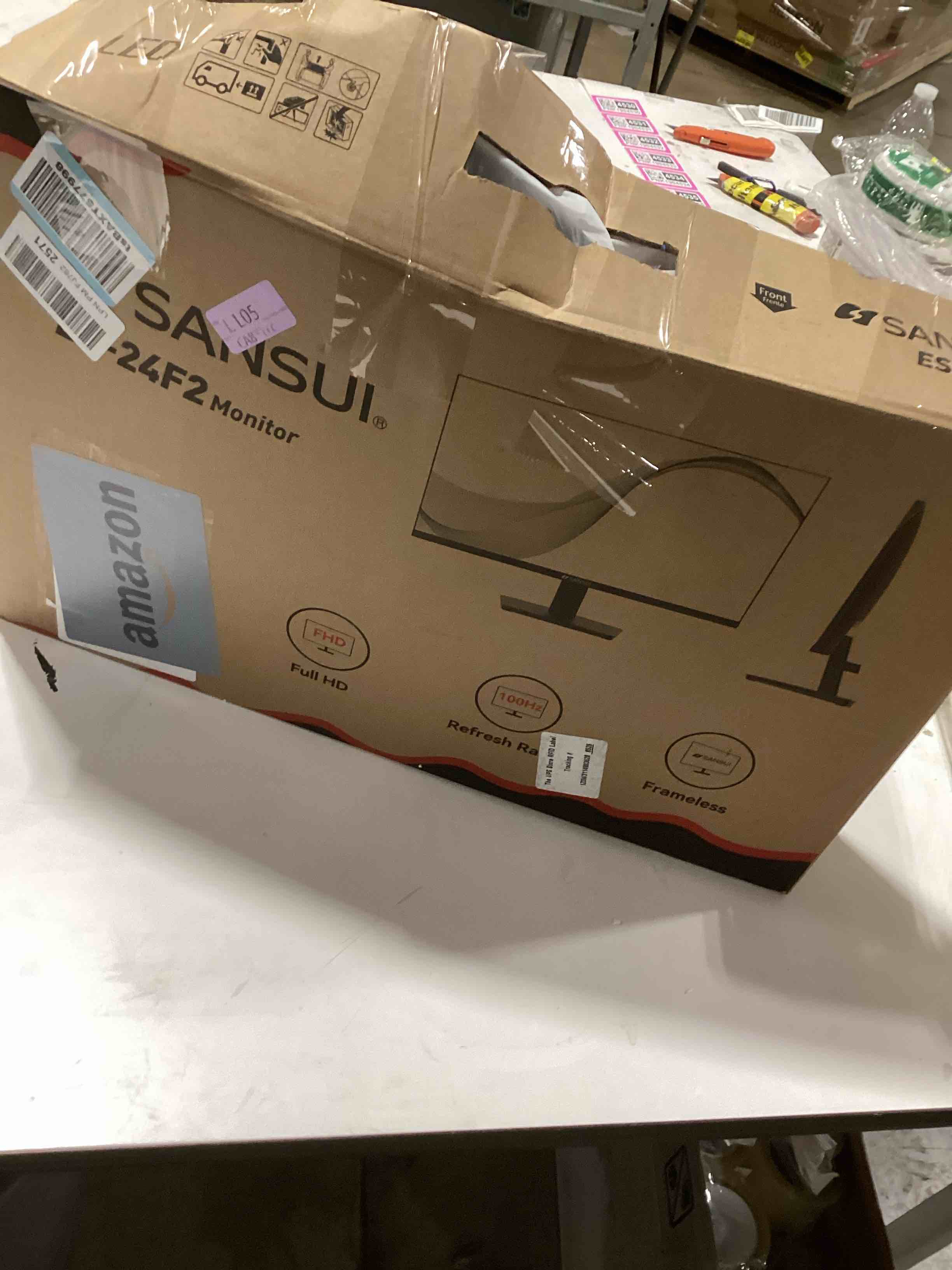 Condition photo showing As Is for SANSUI Monitor 24 Inch 100Hz PC Monitor, HDMI VGA Ports VESA Mount, FHD Computer Monitor Ultra-Slim