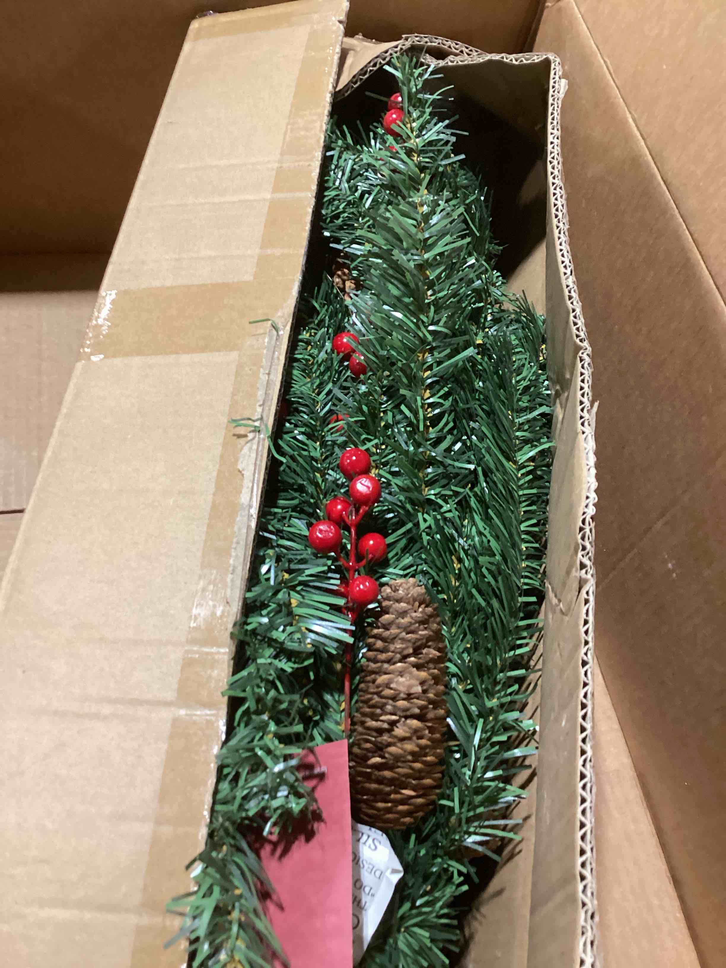 Condition photo showing As Is for 2 Pack 4 Ft Artificial Potted Christmas Tree with 60 LED Lights,Warm White and Colored Changing,8 Li