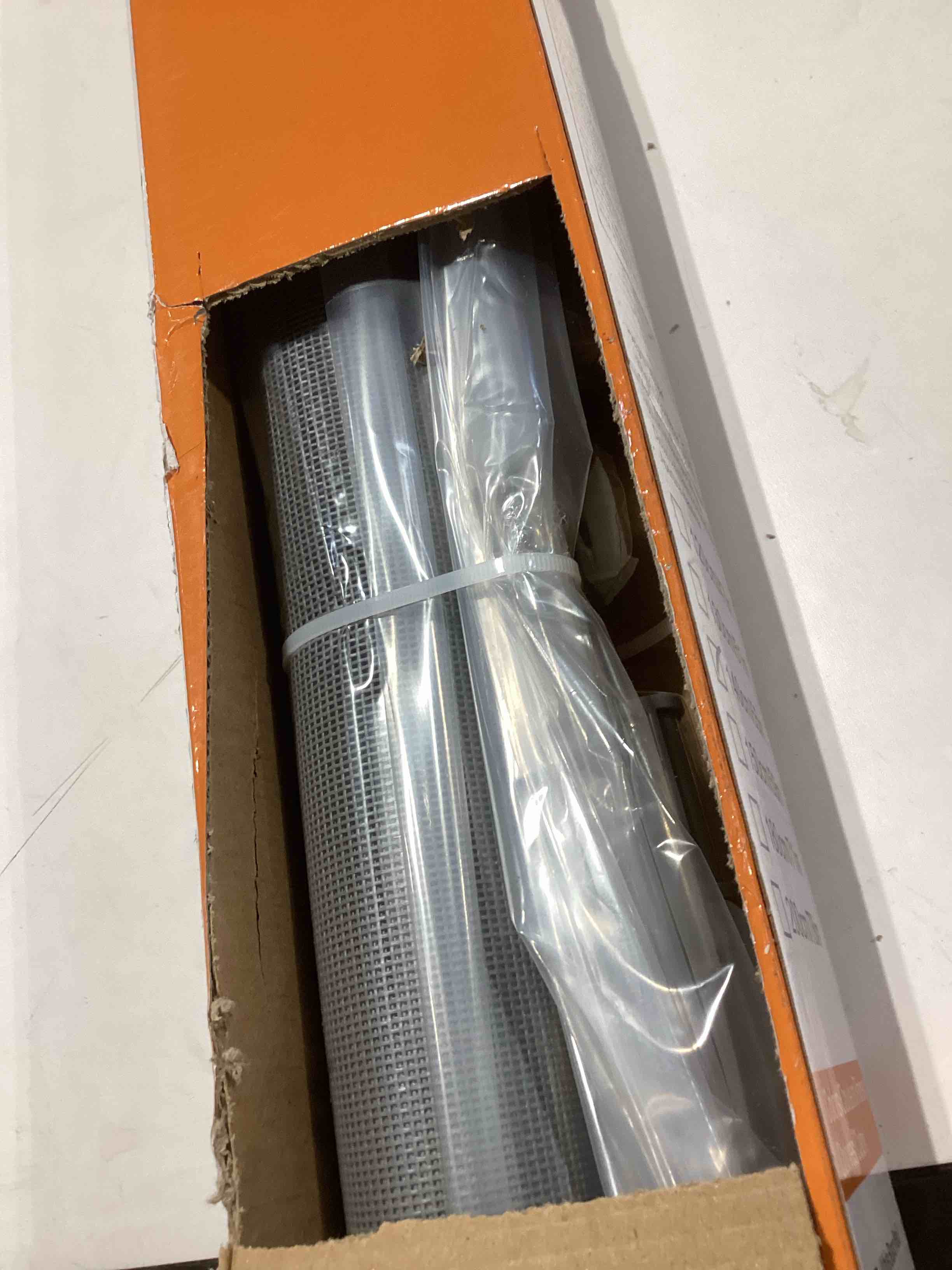 Condition photo showing As Is for Retractable Baby Gate for Stairs – 33” Height, Expands up to 55” Width – Safety Gate for Infants, To