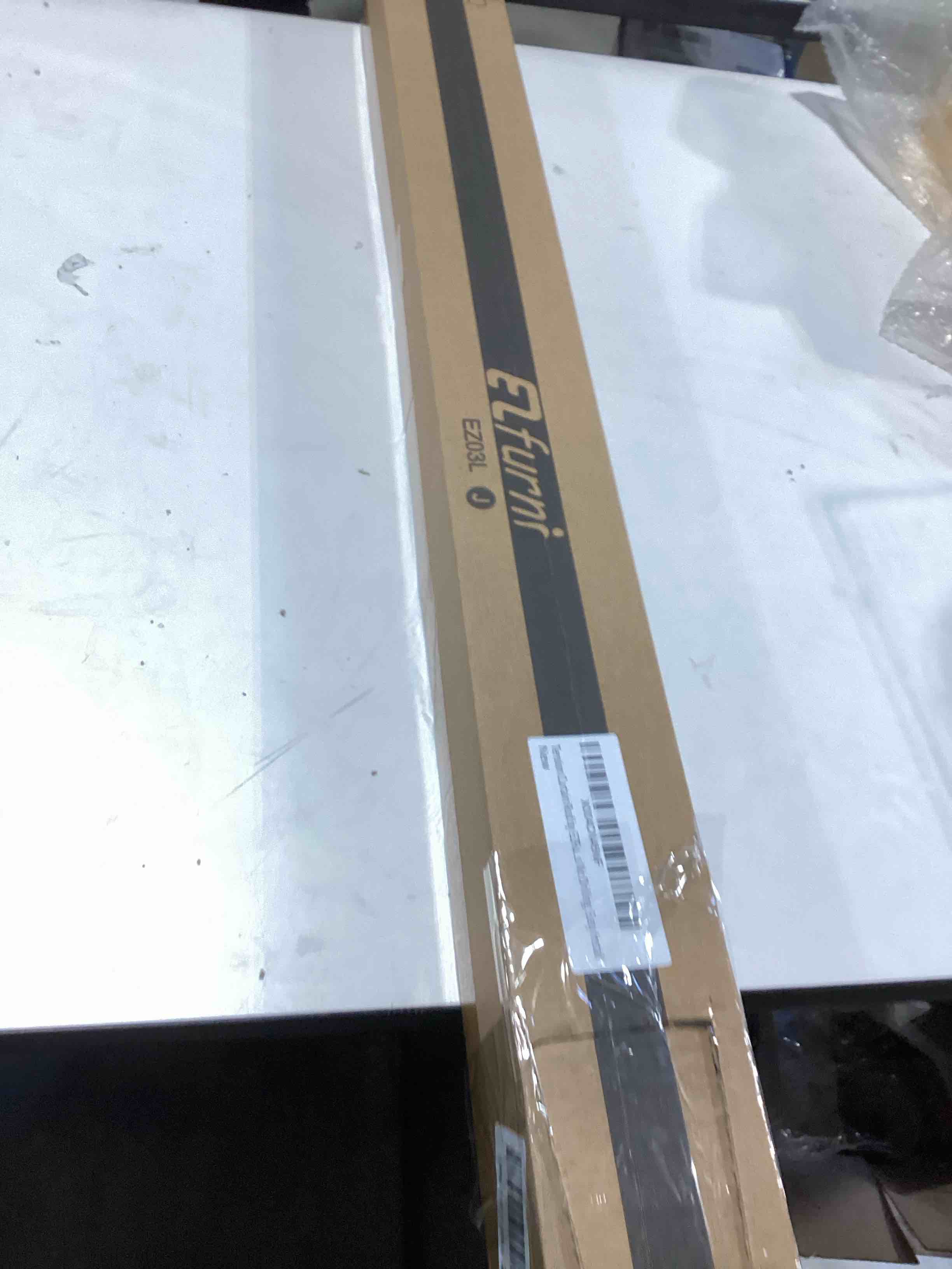 Condition photo showing As Is for Tension Curtain Rod by EZFurni, 42 to 123 Inch, Heavy Duty Tension Rod for Windows, Anti-Slip Black