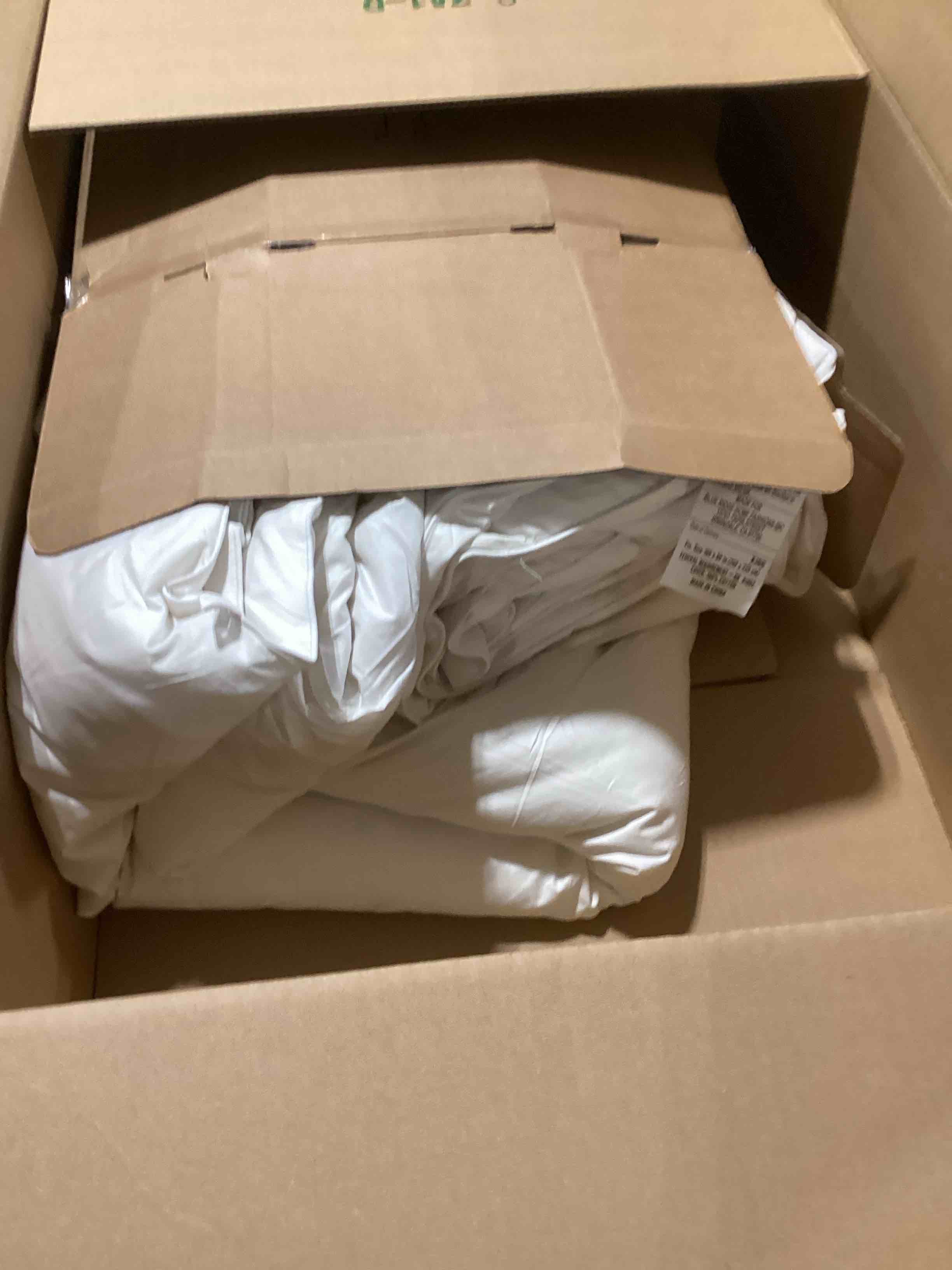 Condition photo showing As Is for Royal Luxe Goose Feather Down Fiber Comforter - King Size Duvet Insert, 100% Cotton Cover All Season