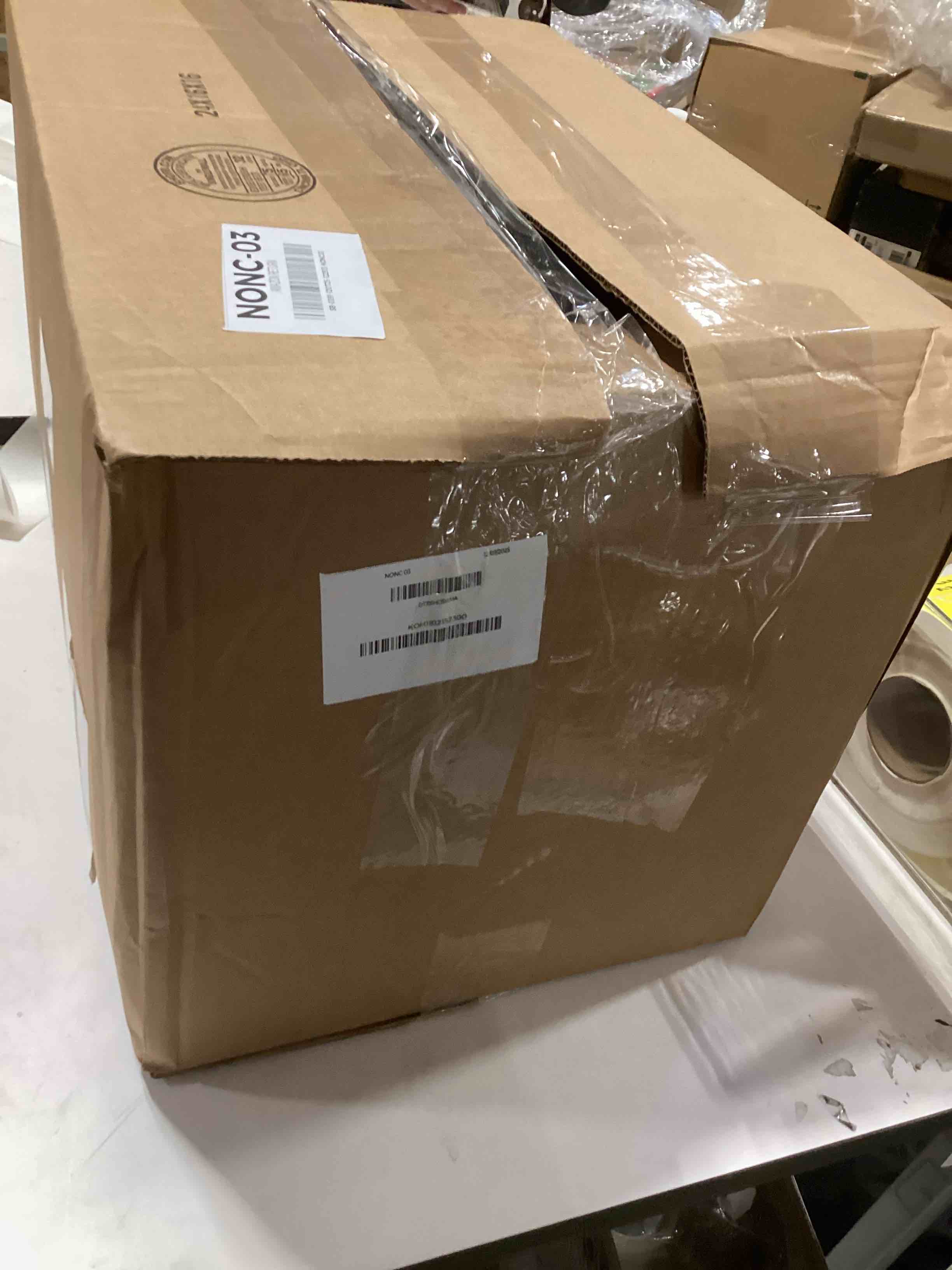 Condition photo showing As Is for Mind Reader Slim Laundry Hamper with Lid, 50L Clothes Basket, Premium Wicker Design, Plastic, Black