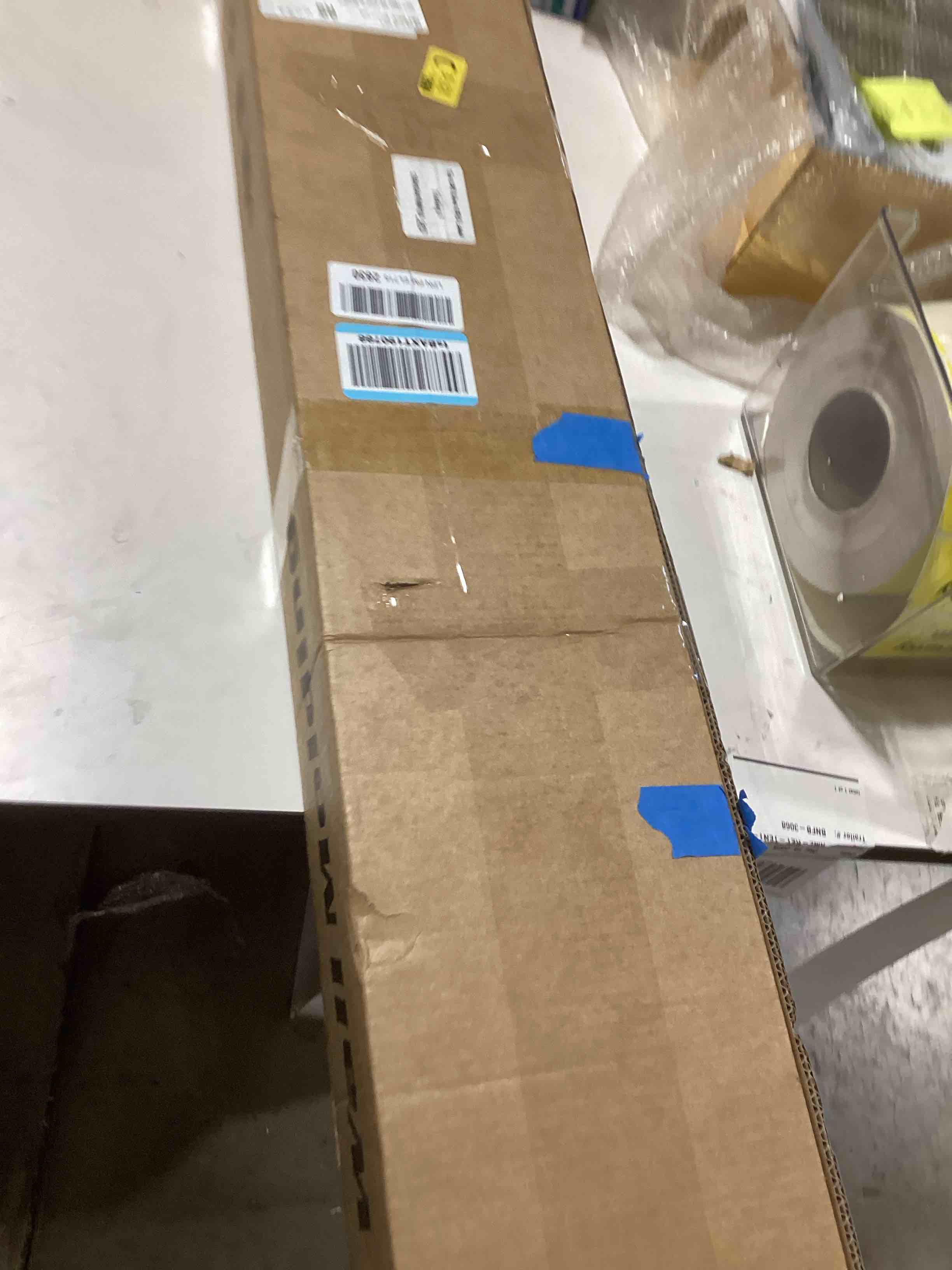 Condition photo showing As Is for Art3dwallpanels Pre-Cut Wall Molding Set of 6 pcs, Ready-to-Assemble Wainscoting Panels for Interior Wall Décor Living Room Bedroom Accent Wall - Installed with Glue, 3 Top 3 Bottom White: Style 4