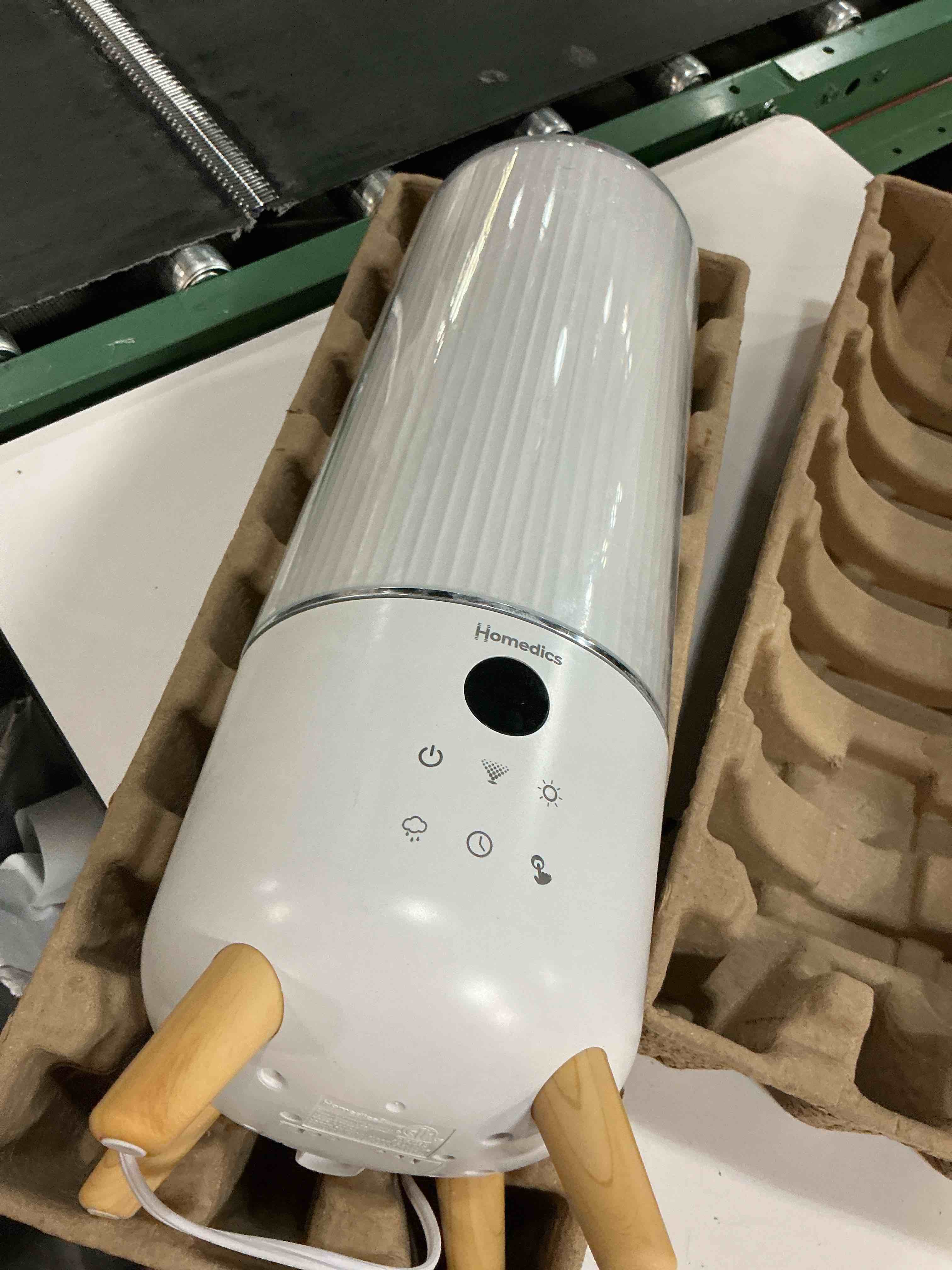 Condition photo showing As Is for Homedics Ultrasonic Humidifier - Large Deluxe Air Humidifiers for Bedroom, Plants, Office - Top-Fill 1.47-Gallon Tank, Cool Mist, Essential Oil Pads and Built-In Timer, 3 Speed Settings, White