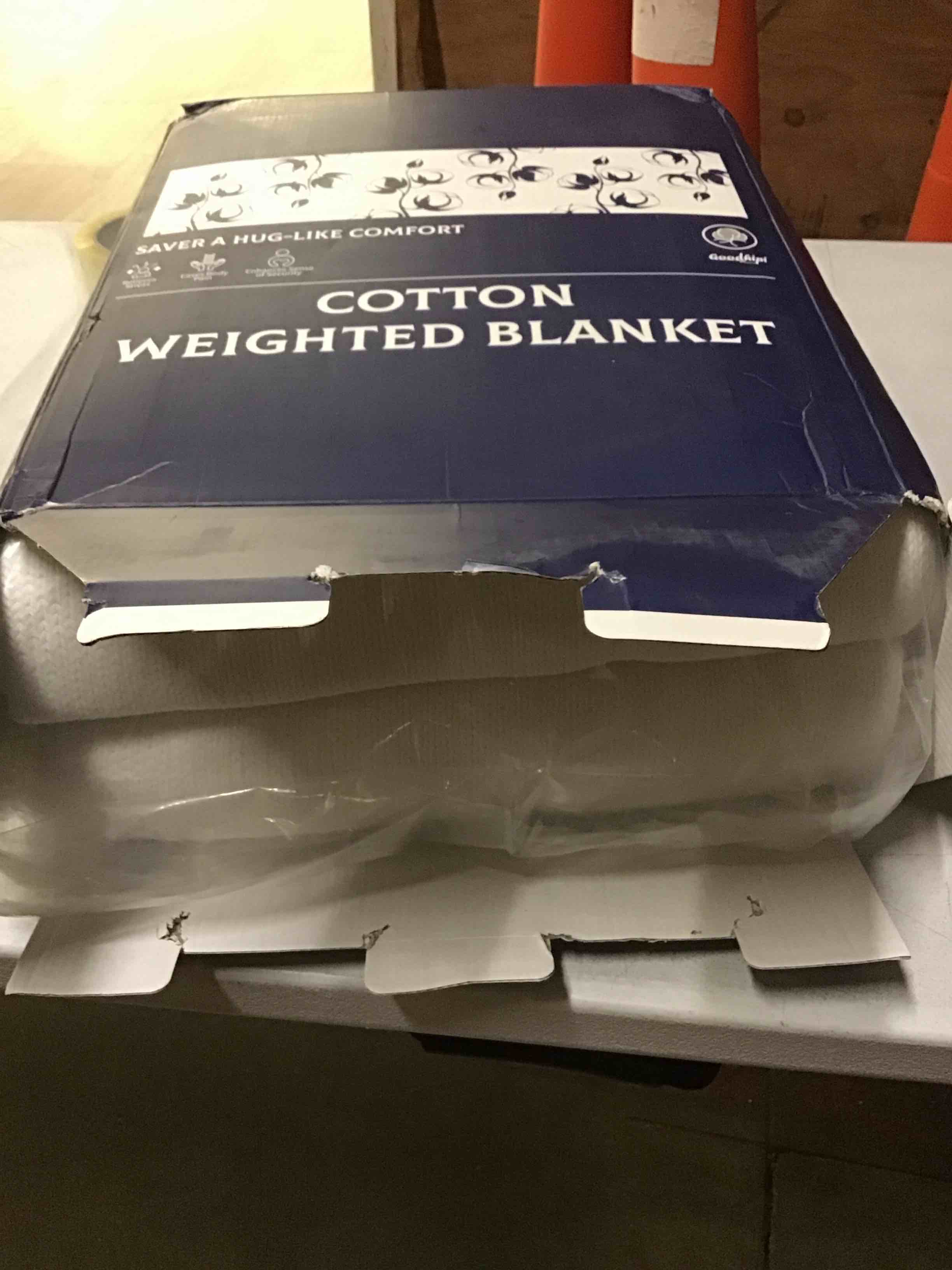 Condition photo showing New/Like New for Knitted Weighted Blanket for Adults, 62"x90" 16lbs Chunky Knit Heavy Cotton Blanket, Cooling, Breathable, Sustainable, Machine Washable,Easter Gifts for Women Birthday Gifts Presents