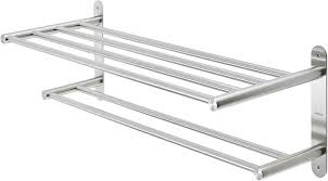 bathroom towel rack with 24-inch multilayer hotel racks 304 stainless steel towel bar shelf wall-mou