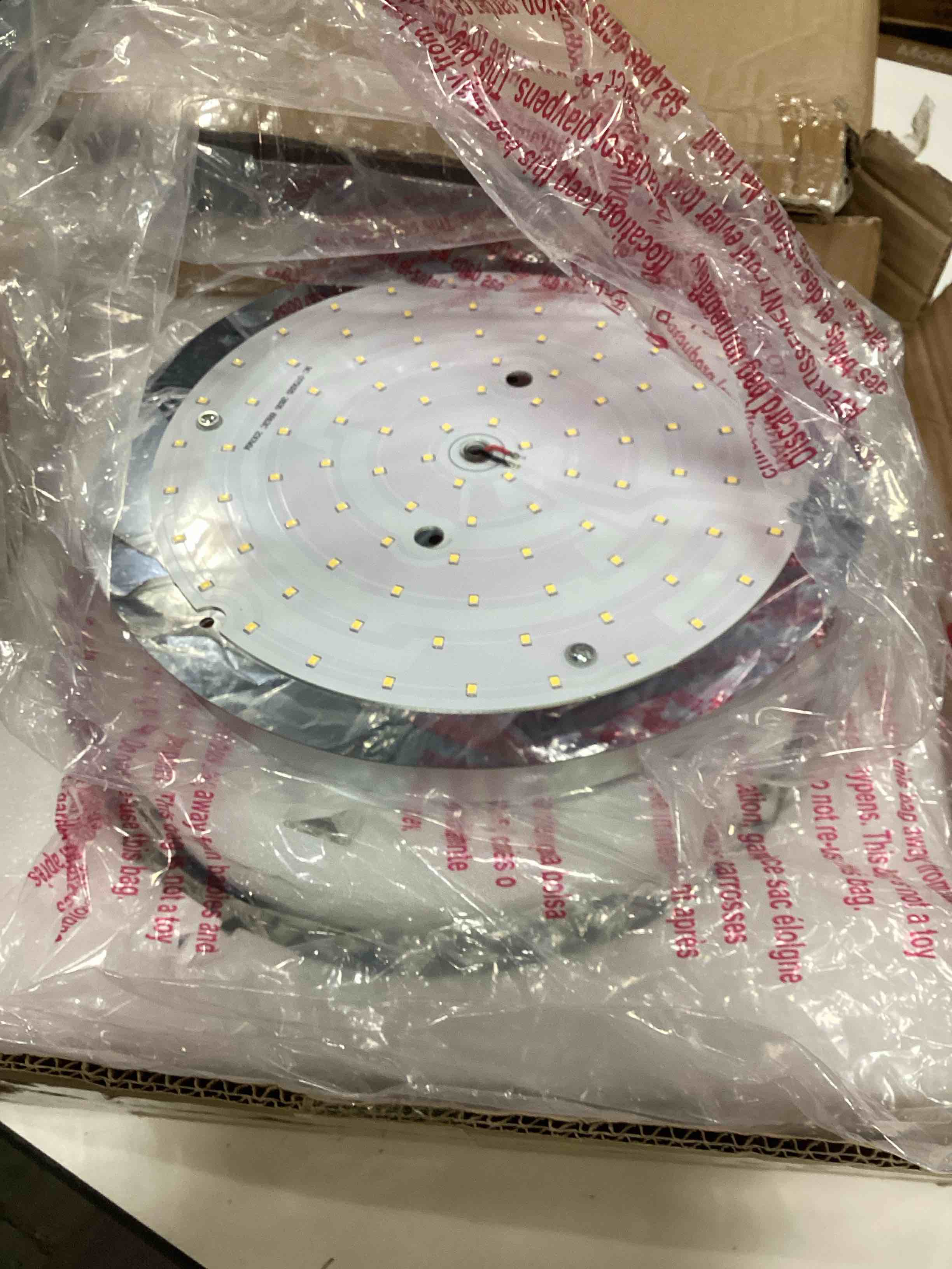 Condition photo showing As Is for 13.1 Inch Ceiling Light Fixture Dimmable LED Crystal Flush Mount Mirror Glass Ceiling Light Fixtures Hallway Light Fixtures Crystal Chandeliers Entryway Living Room Meeting-Room Round-13.1 inches