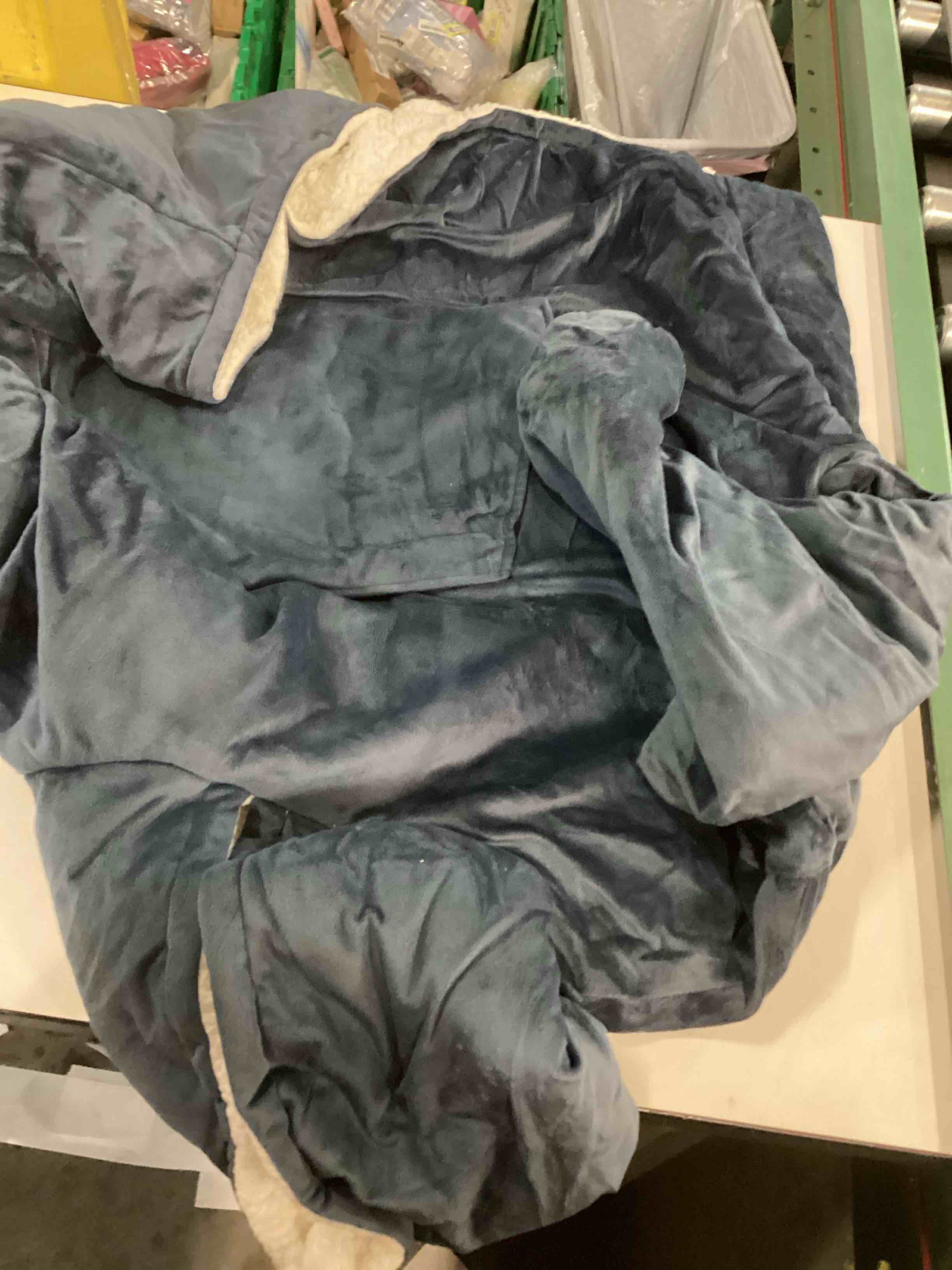 Condition photo showing As Is for THE COMFY Original | Sherpa Lined Microfiber Fleece Wearable Blanket, Oversized Design with Hood and Pocket from Shark Tank