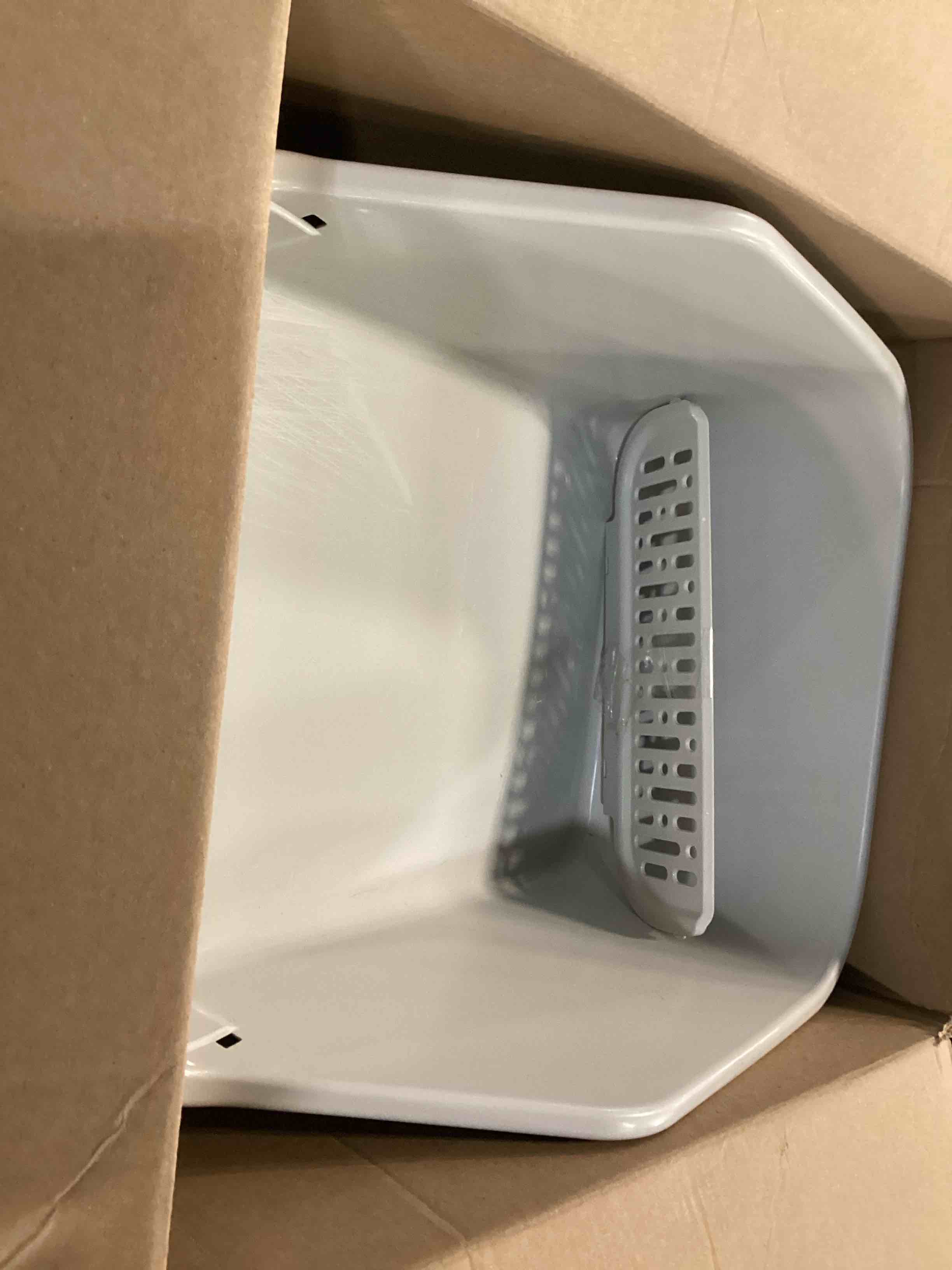 Condition photo showing As Is for SpaceTime Large Cat Litter Box with High Sides,Cat Boxes for Indoor Cats,Cat Litter Pan for Kitty,Litter Box with Low Entry,Easy to Clean,Anti-Splashing(Grey)