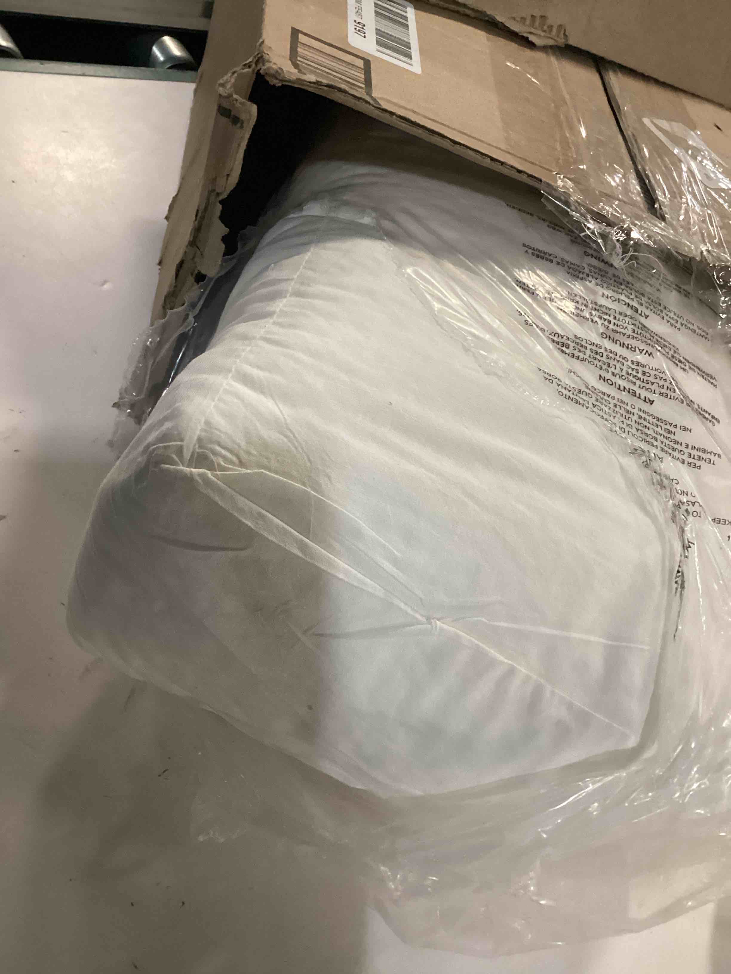 Condition photo showing As Is for Bedsure Cotton Duvet Cover Set - 100% Cotton Waffle Weave Coconut White Duvet Cover Oversized King Size, GentleSoft™ and Breathable Bedding Set for All Season, 3 Pieces, 120"x98" Oversized King (120" x 98") 01 - Coconut White (No Comforter)