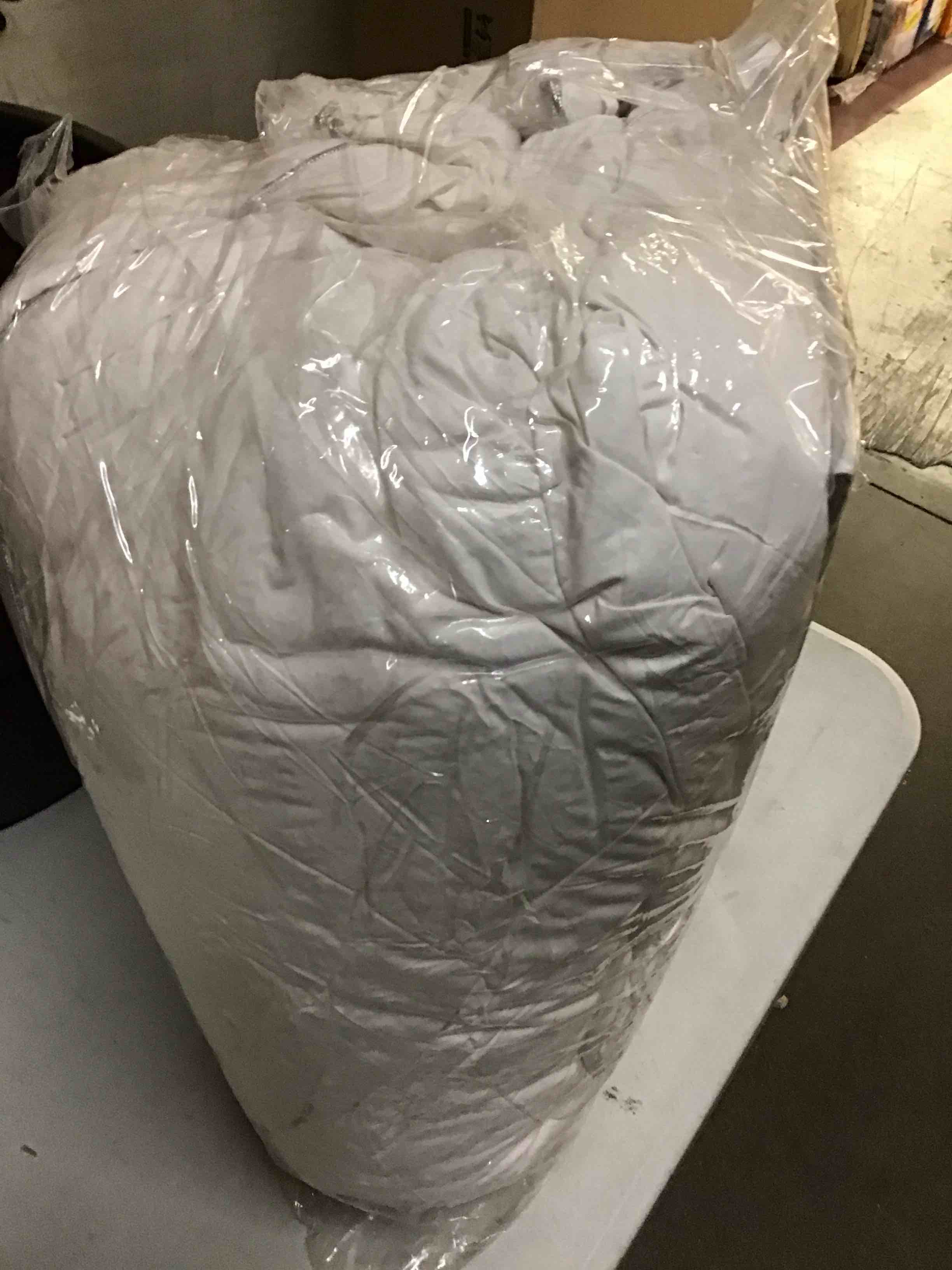 Condition photo showing As Is for DWR Luxury Feather Down Fiber Comforter Oversized Queen Size, Ultra-Soft Egyptian Cotton-Blend Fabric, Heavy Weight for Cold Sleepers/Cold Weather Hotel Style Duvet Insert with Ties (98"x98", White) Oversized Queen White/Heavy-weight