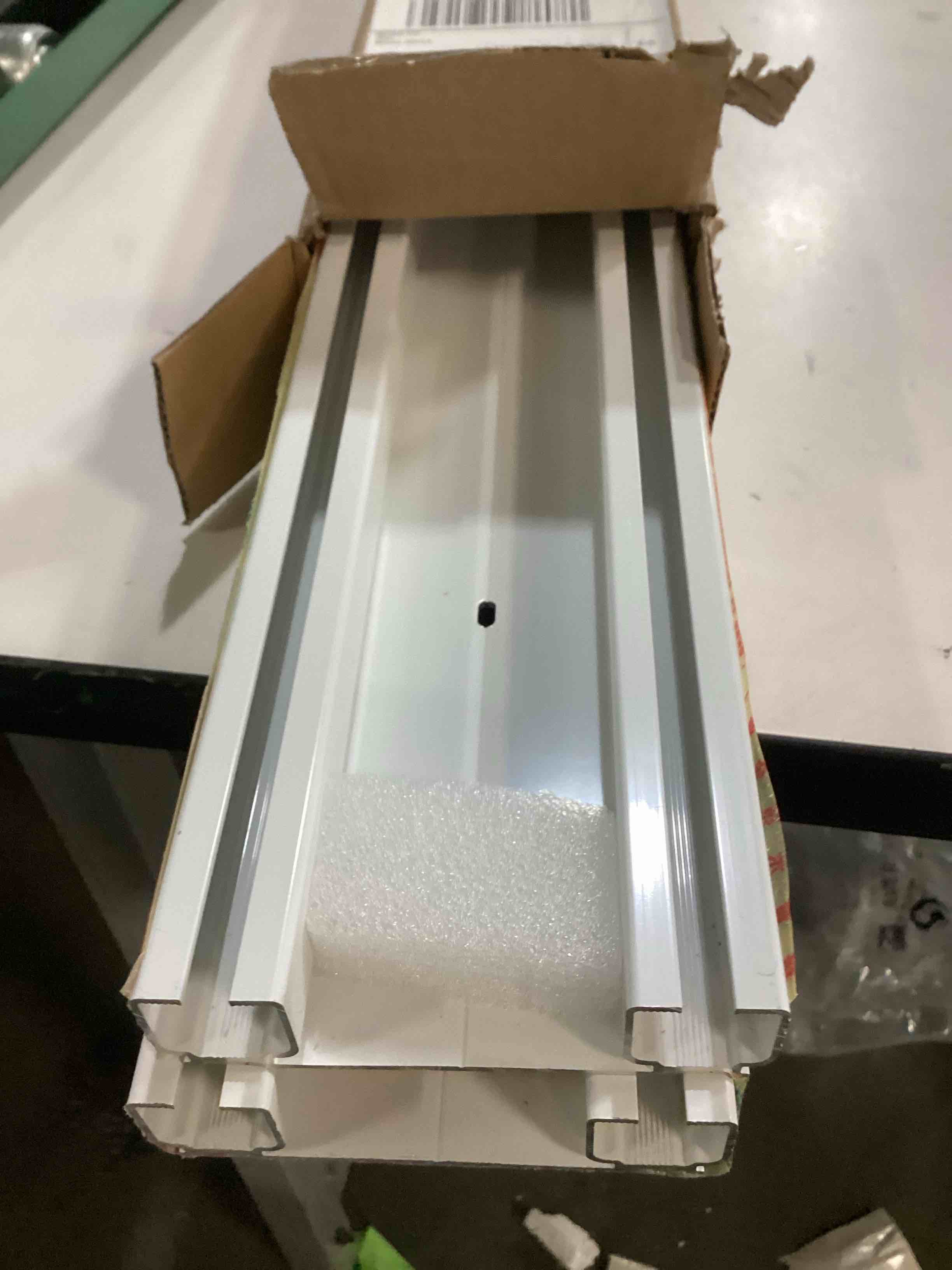 Condition photo showing As Is for ZSHINE Heavy-Duty Curtain Conjoined Double Track rails Ceiling Mounting for Living Room Bedroom Room Divider (White 9.5ft)